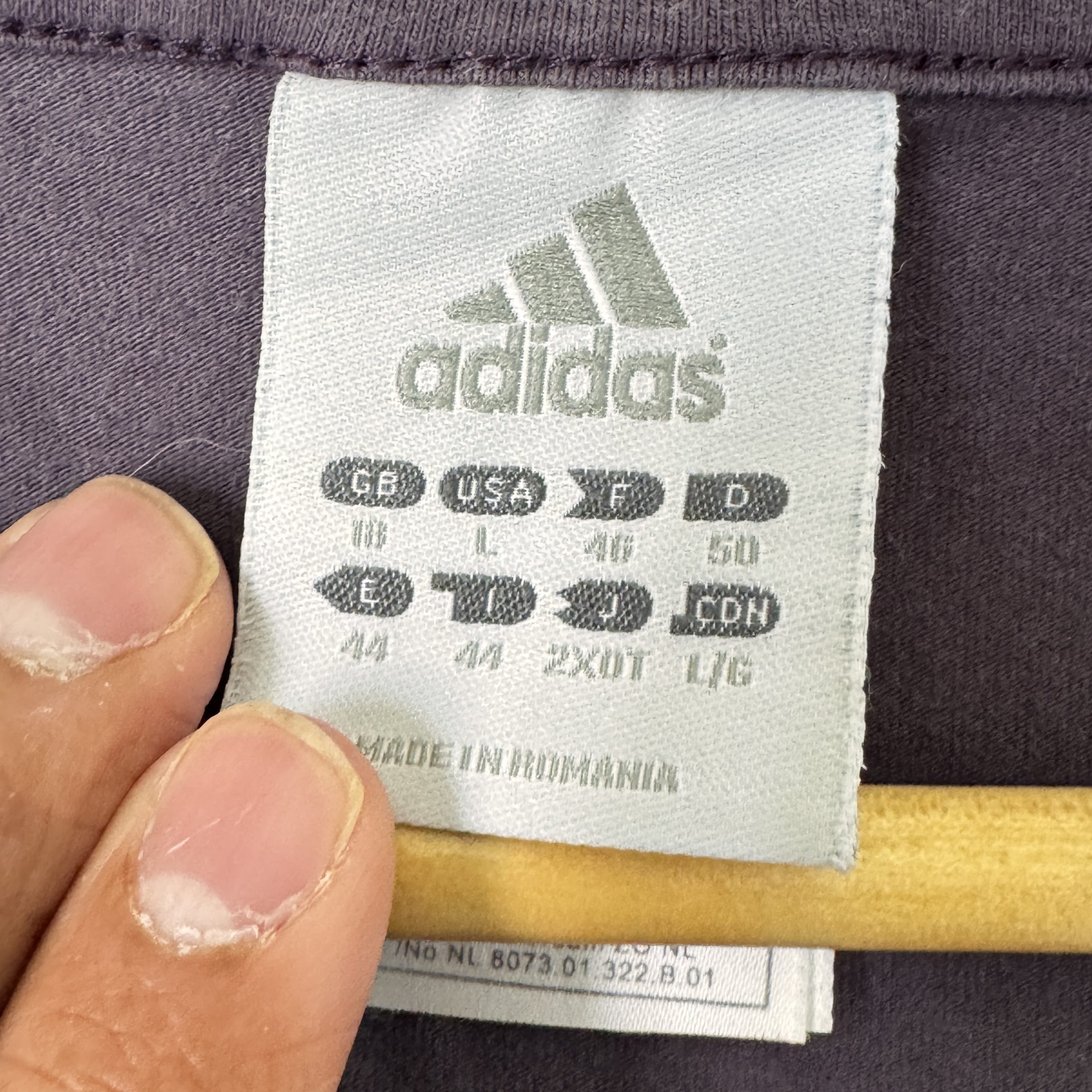Adidas Purple Long Sleeve V-Neck Top Large 2407 image 4