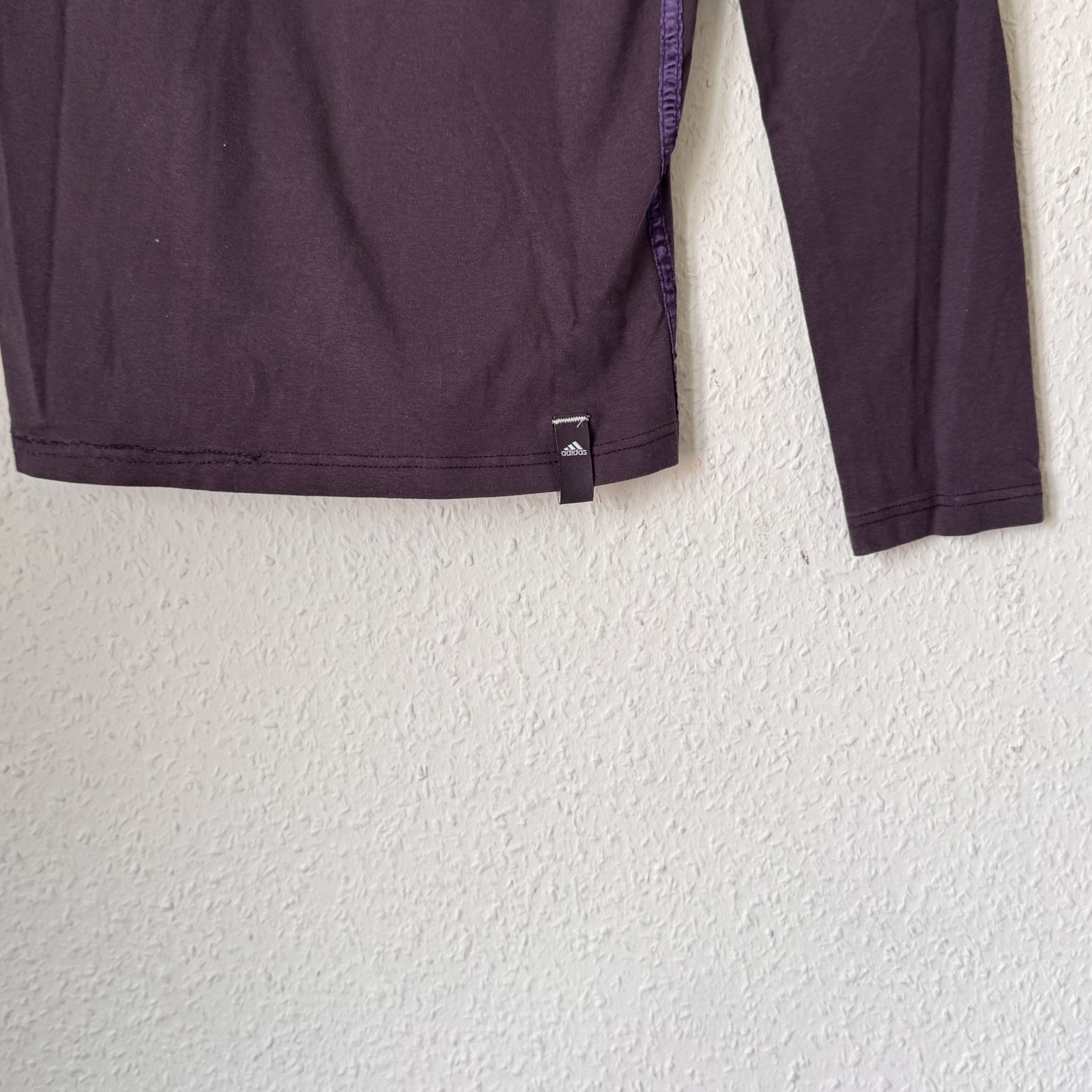 Adidas Purple Long Sleeve V-Neck Top Large 2407 image 7