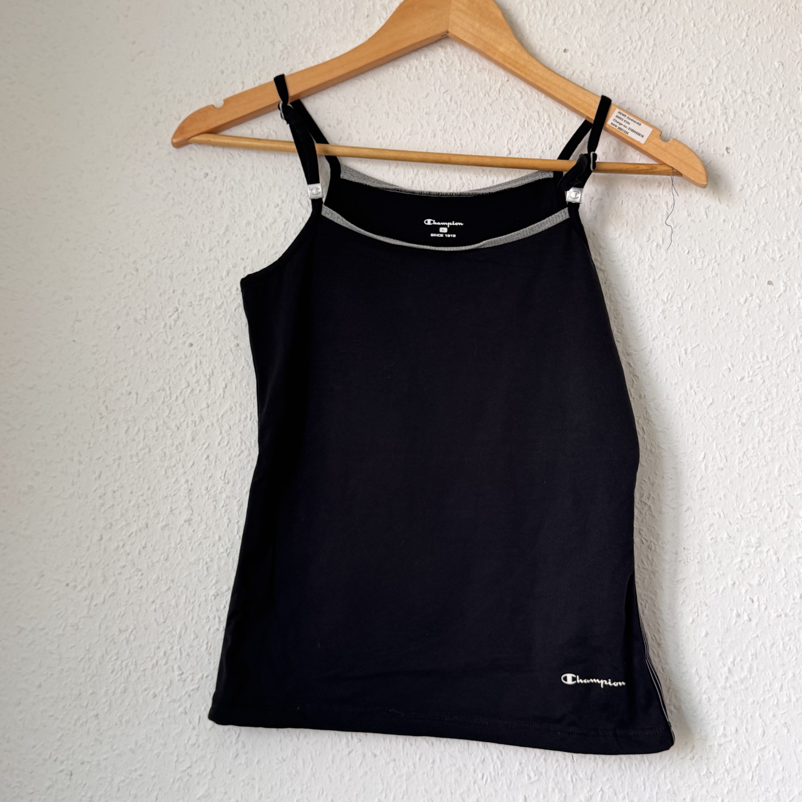 Champion Black Women's Camisole Top Large Adjustable Straps 2413