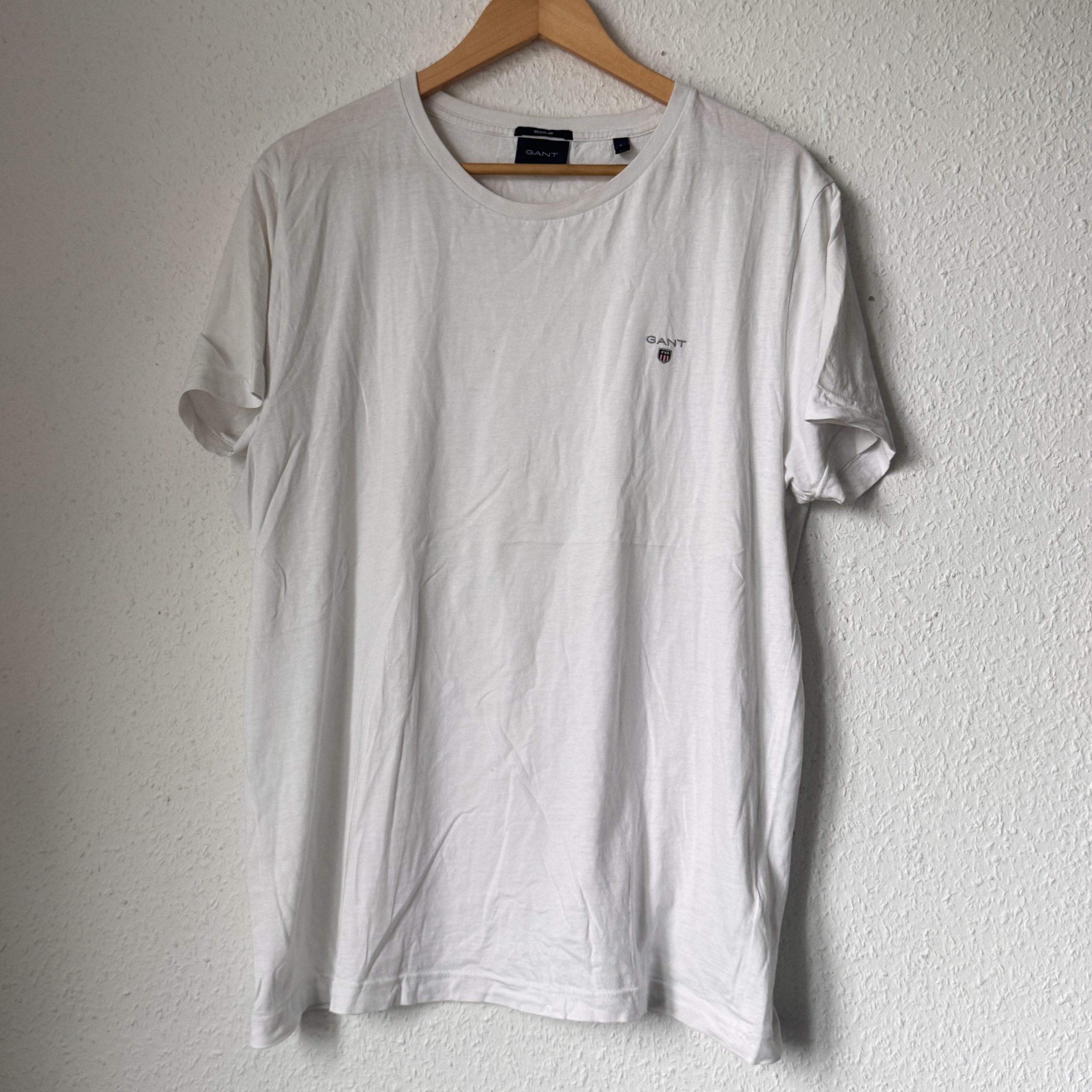 GANT White Cotton Crew Neck T-Shirt Large Regular Fit 2422