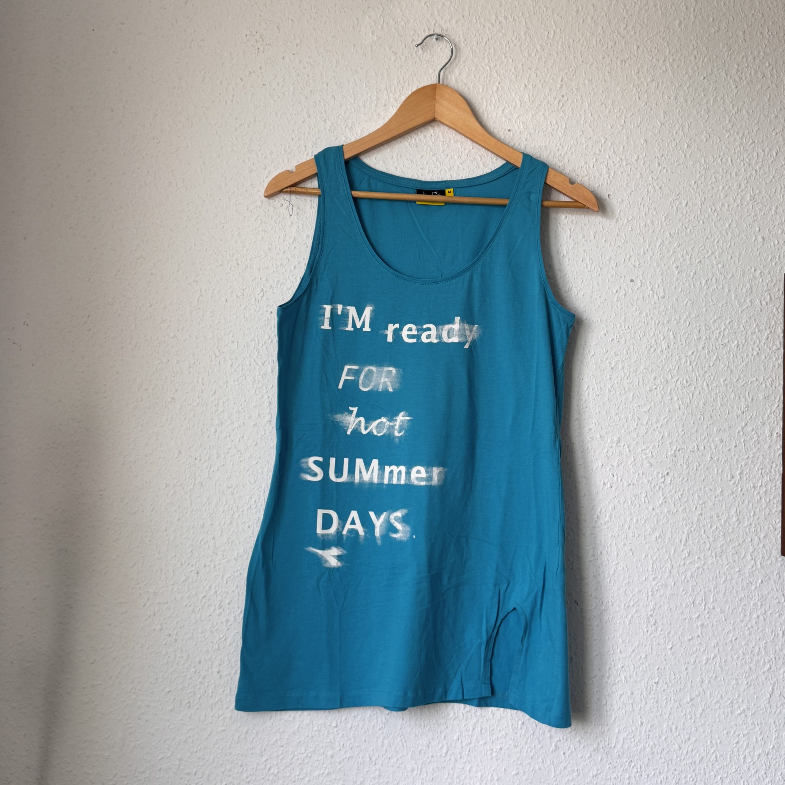 Diadora Blue Slogan Print Tank Top Medium 2447