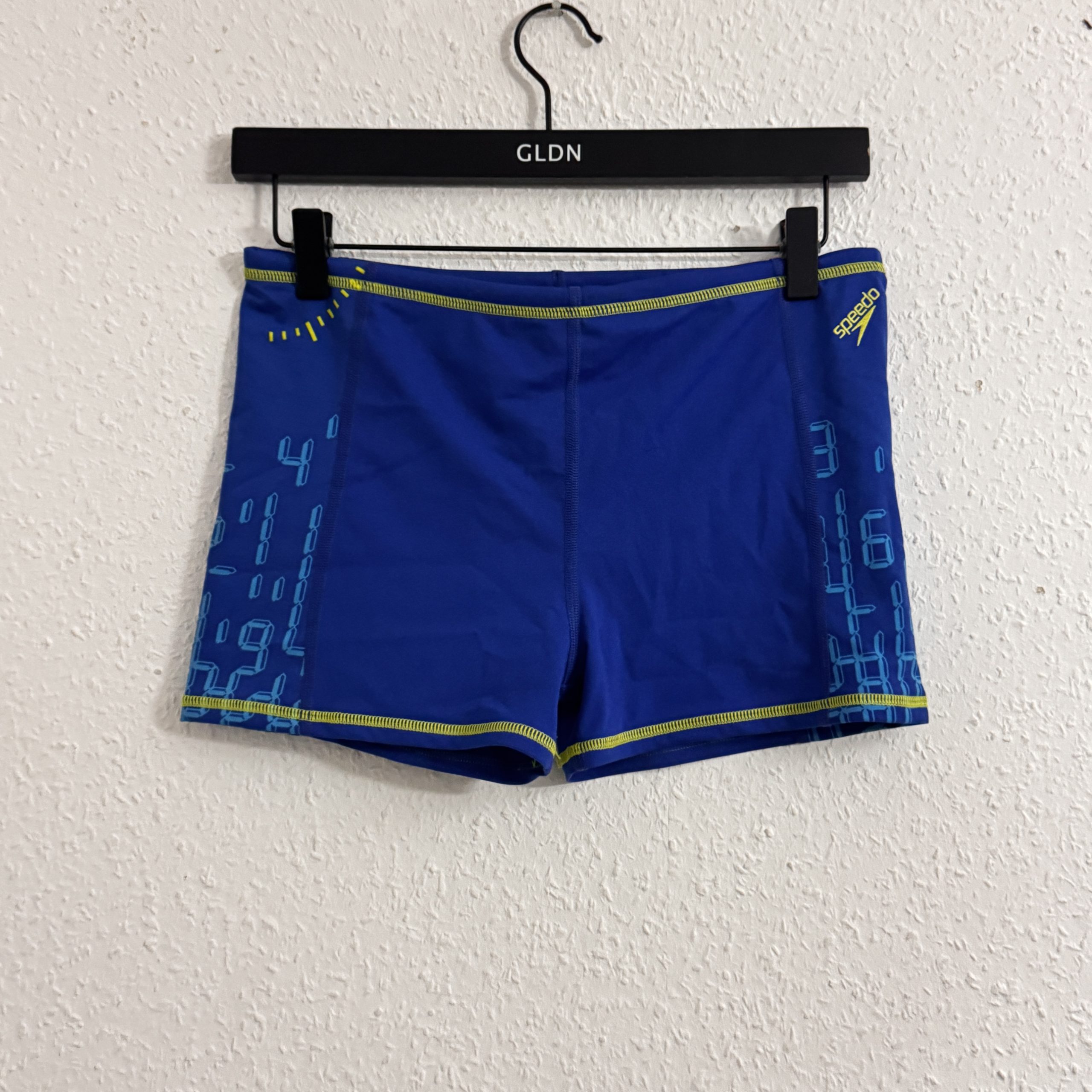 Speedo Blue Swim Shorts Size 30cm with Yellow Stitching 2473 image 2