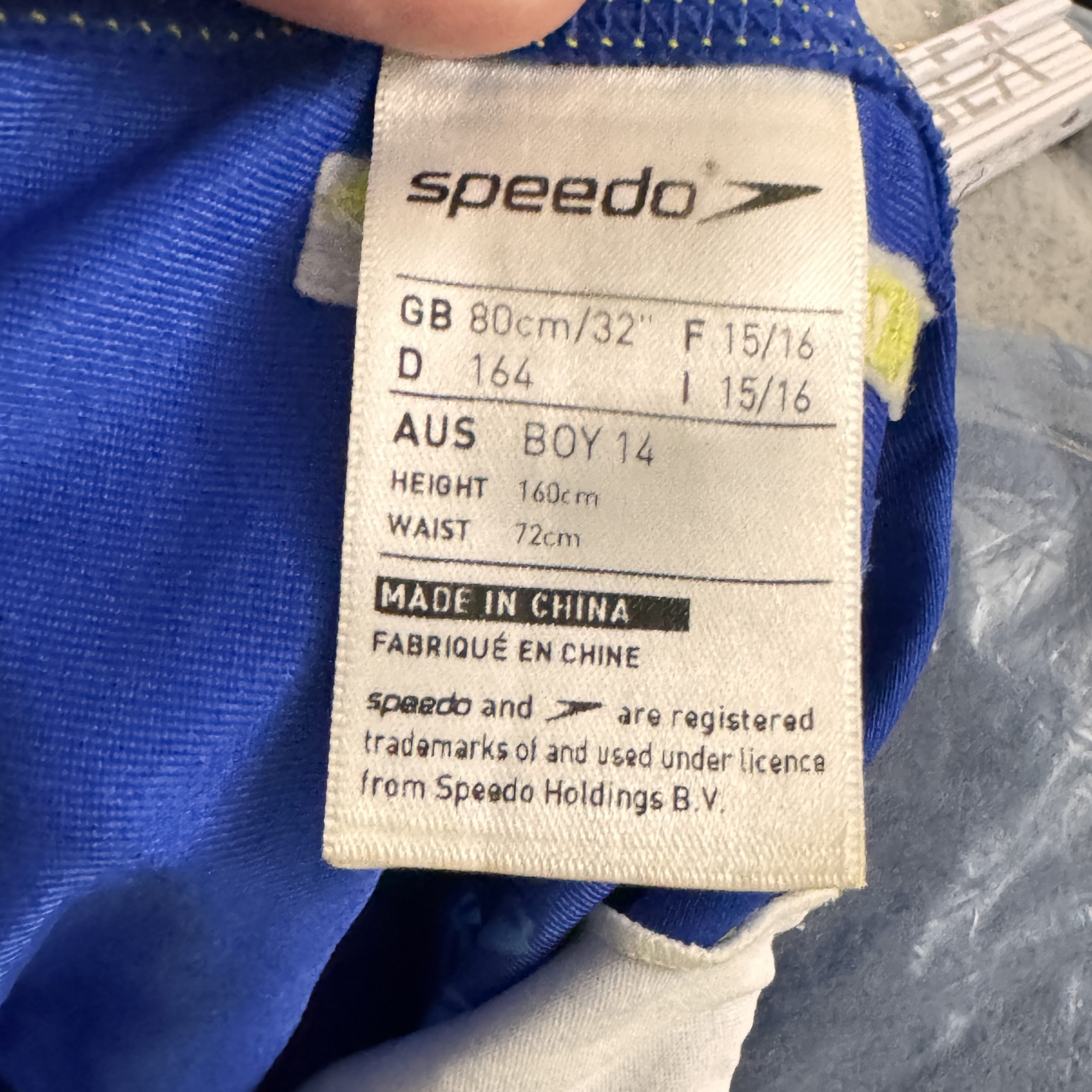 Speedo Blue Swim Shorts Size 30cm with Yellow Stitching 2473 image 10