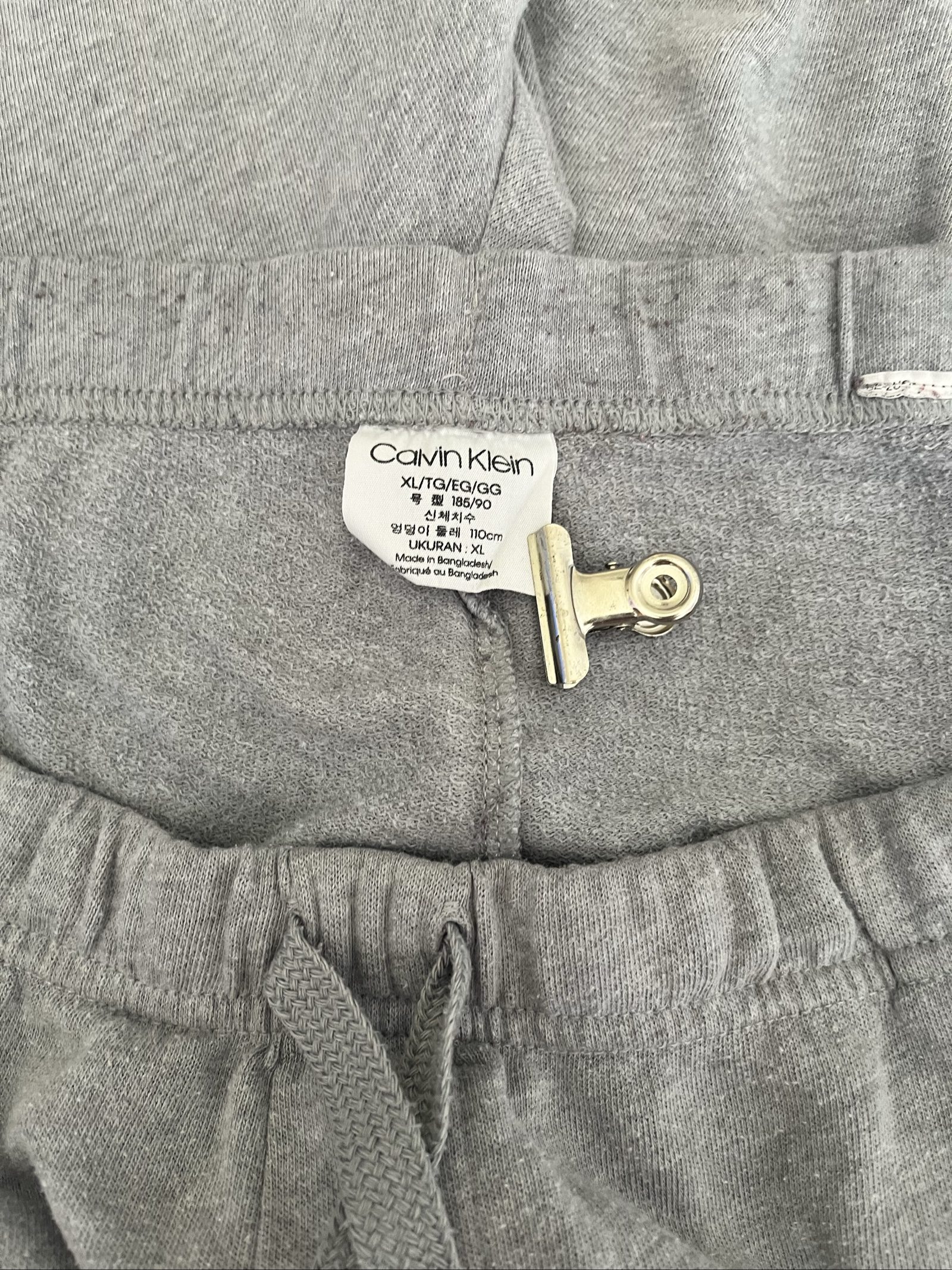 Calvin Klein Grey Sweatpants XL Logo Print Drawstring Waist image 3