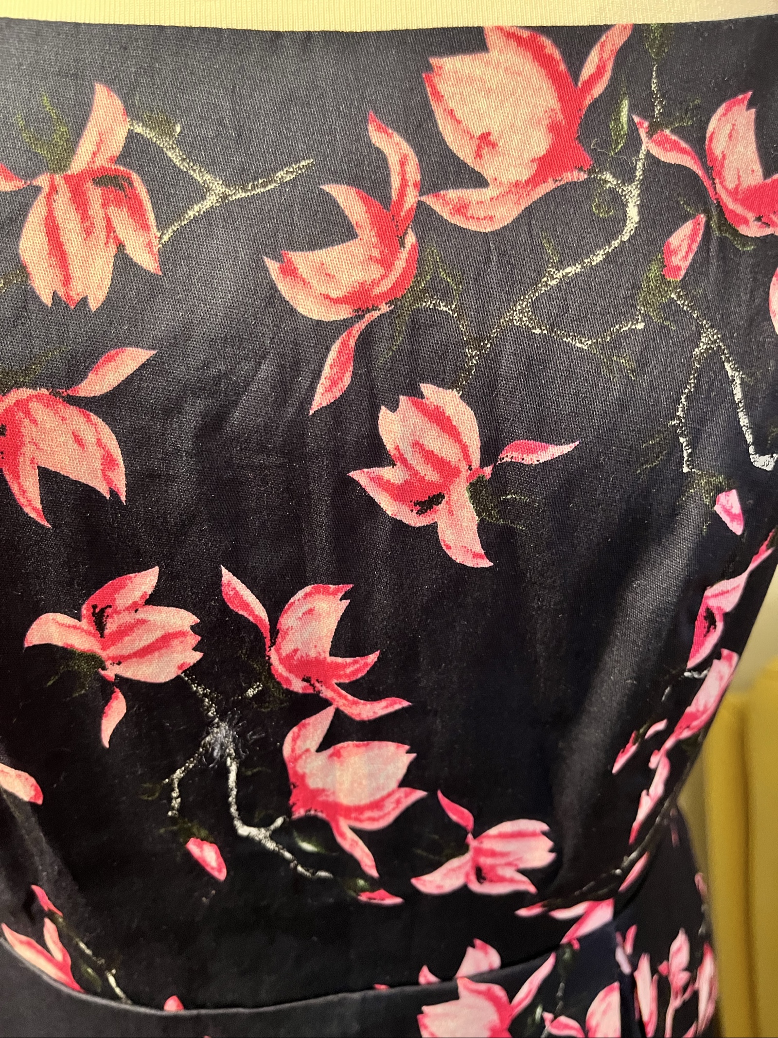 Vintage Stella Morgan Navy & Pink Floral Fit and Flare Dress UK 14 image 3