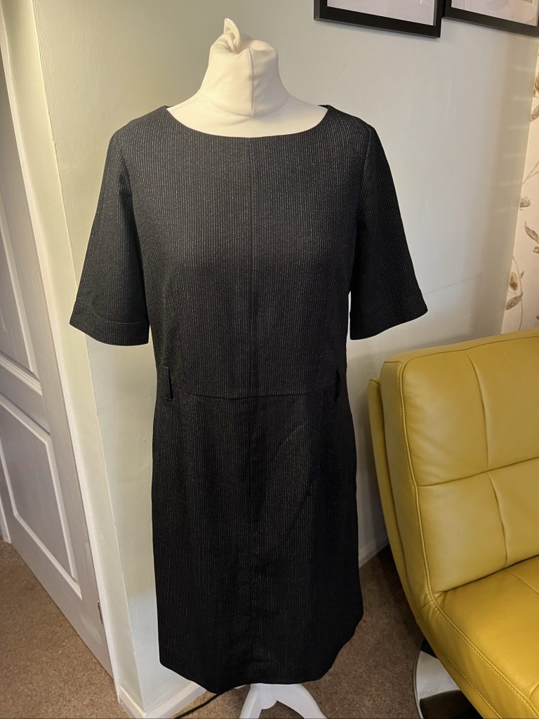 Next Black & Grey Pinstripe Dress UK 14