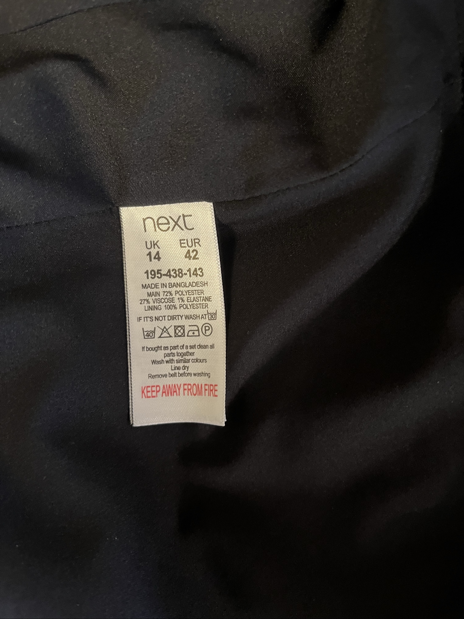 Next Black & Grey Pinstripe Dress UK 14 image 5