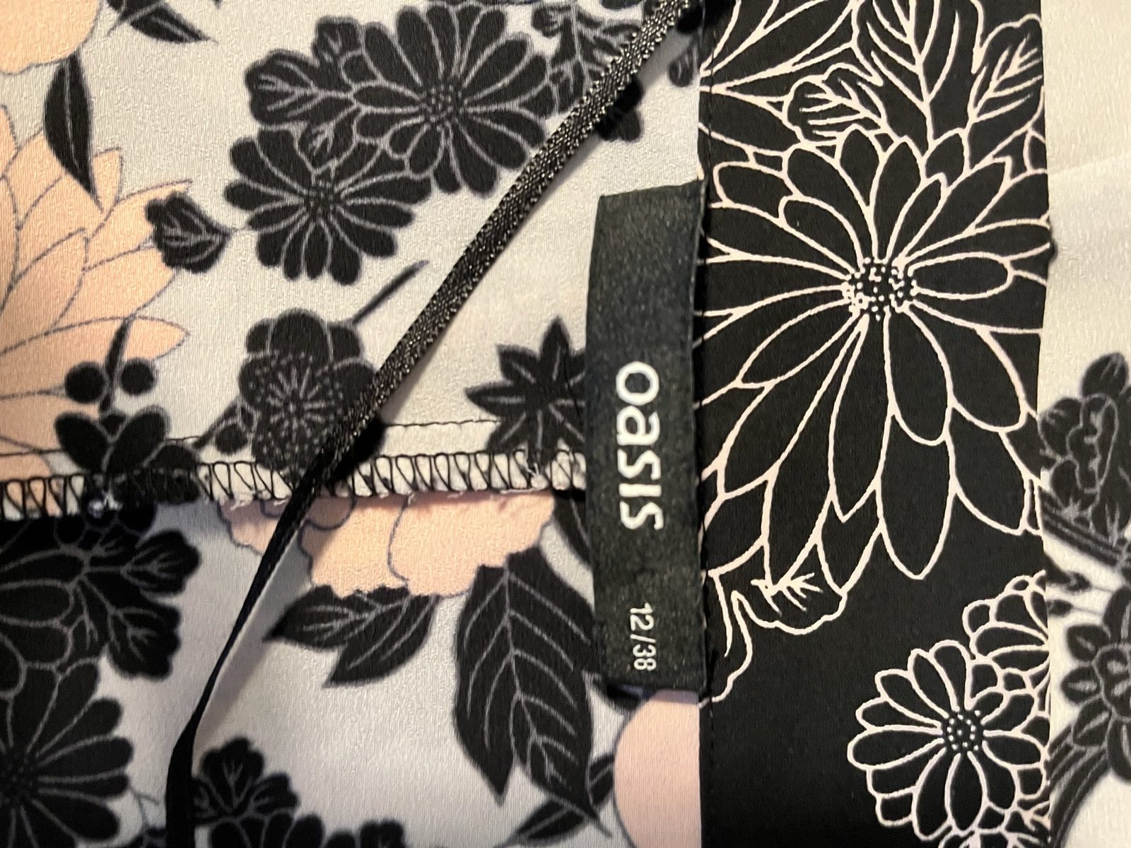 Oasis Black & Pink Floral Kimono Jacket UK 12 image 5