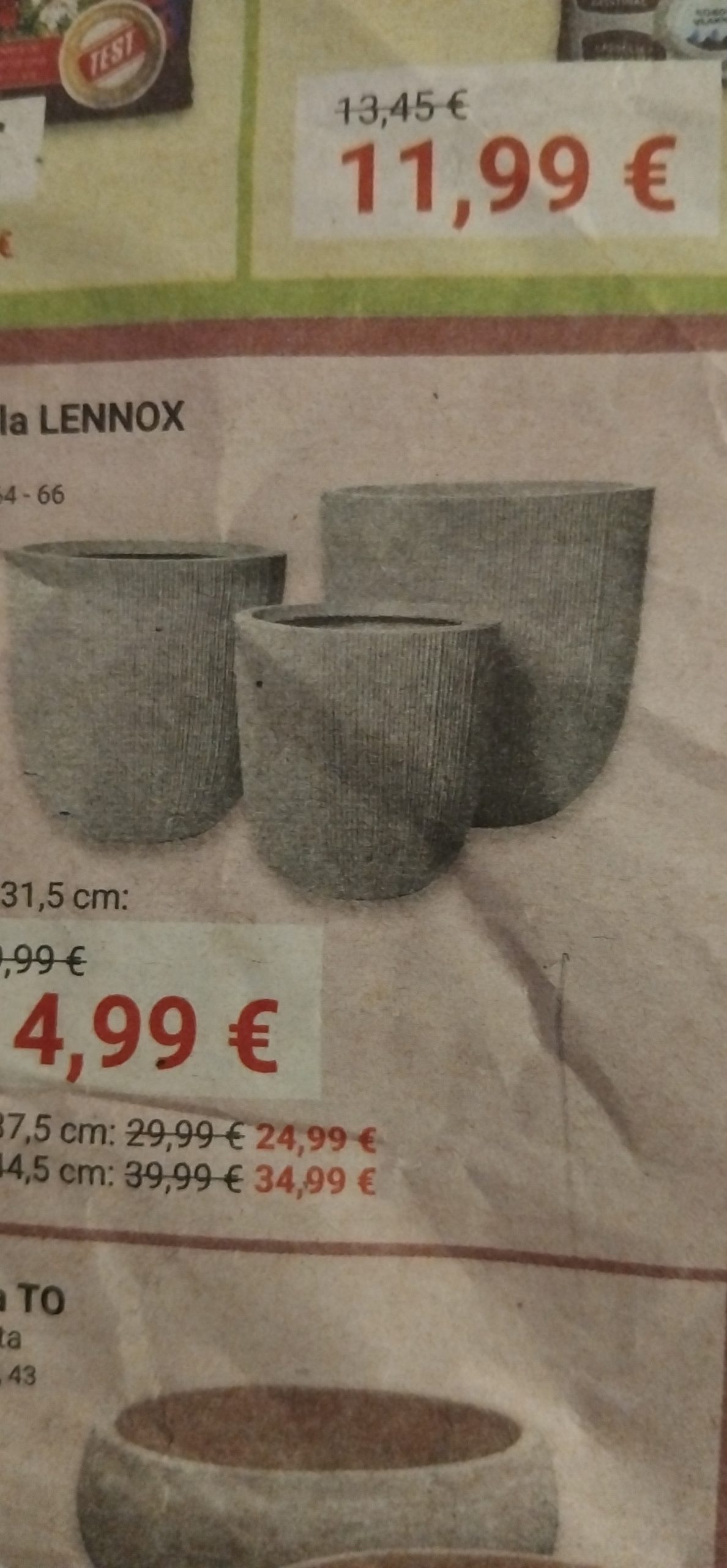 Grey Lennox Plant Pots Set of 3 Sizes 31.5-44.5 cm