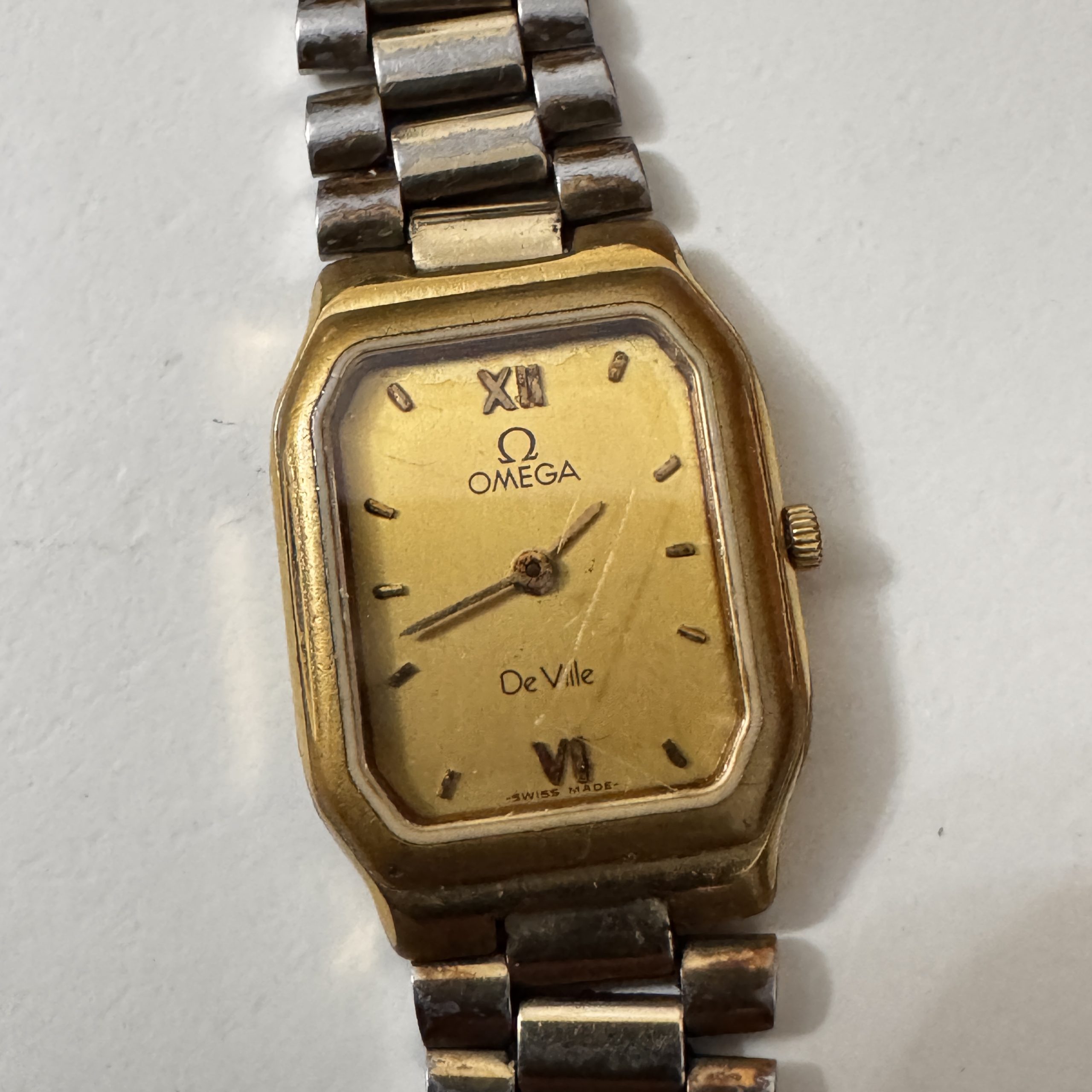 Omega Gold & Silver De Ville Vintage Wristwatch -