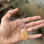 Yellow Aventurine Pendant with Chain – Lab Certified Natural Healing Crystal Necklace