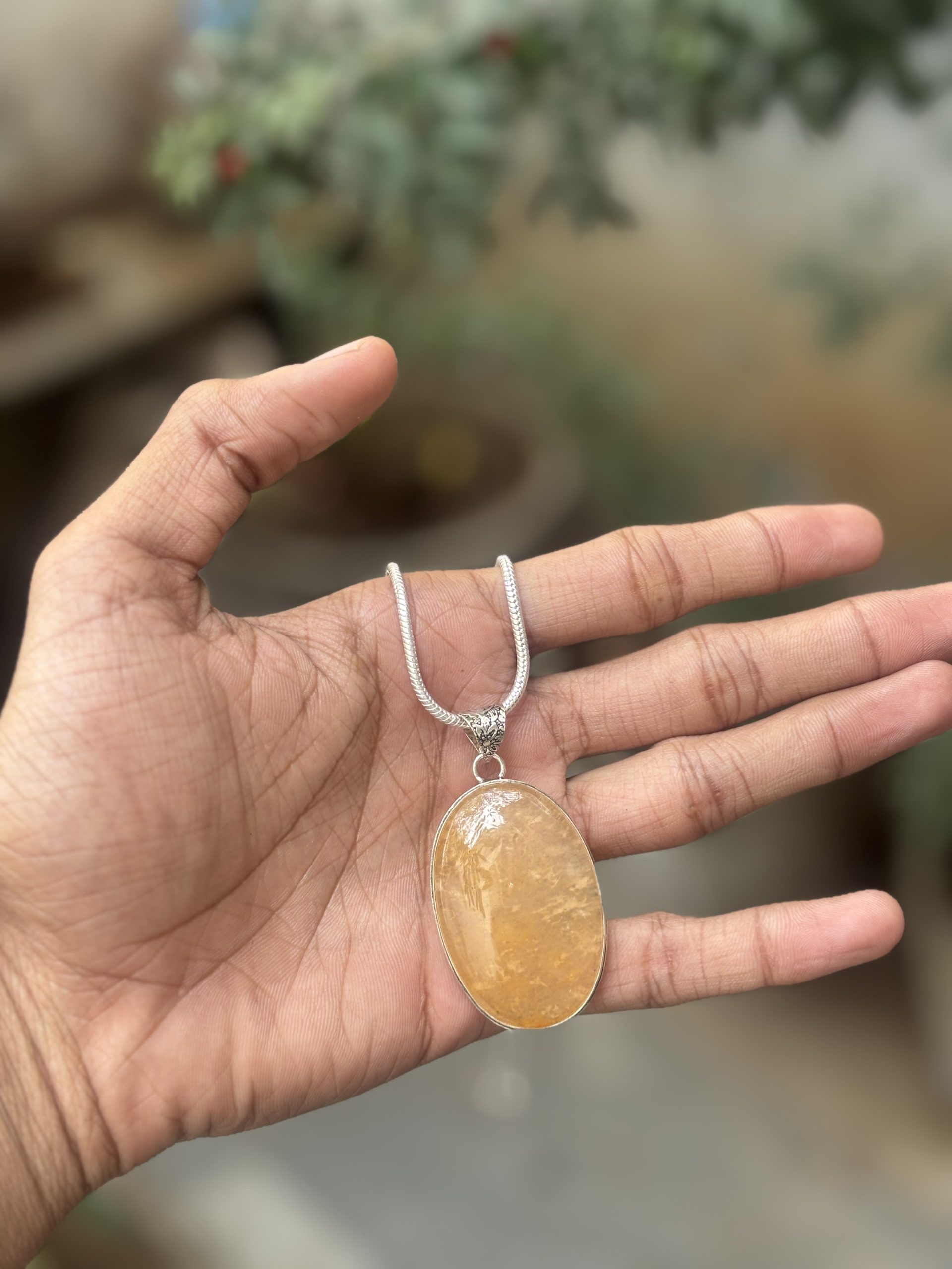 Yellow Aventurine Pendant with Chain – Lab Certified Natural Healing Crystal Necklace