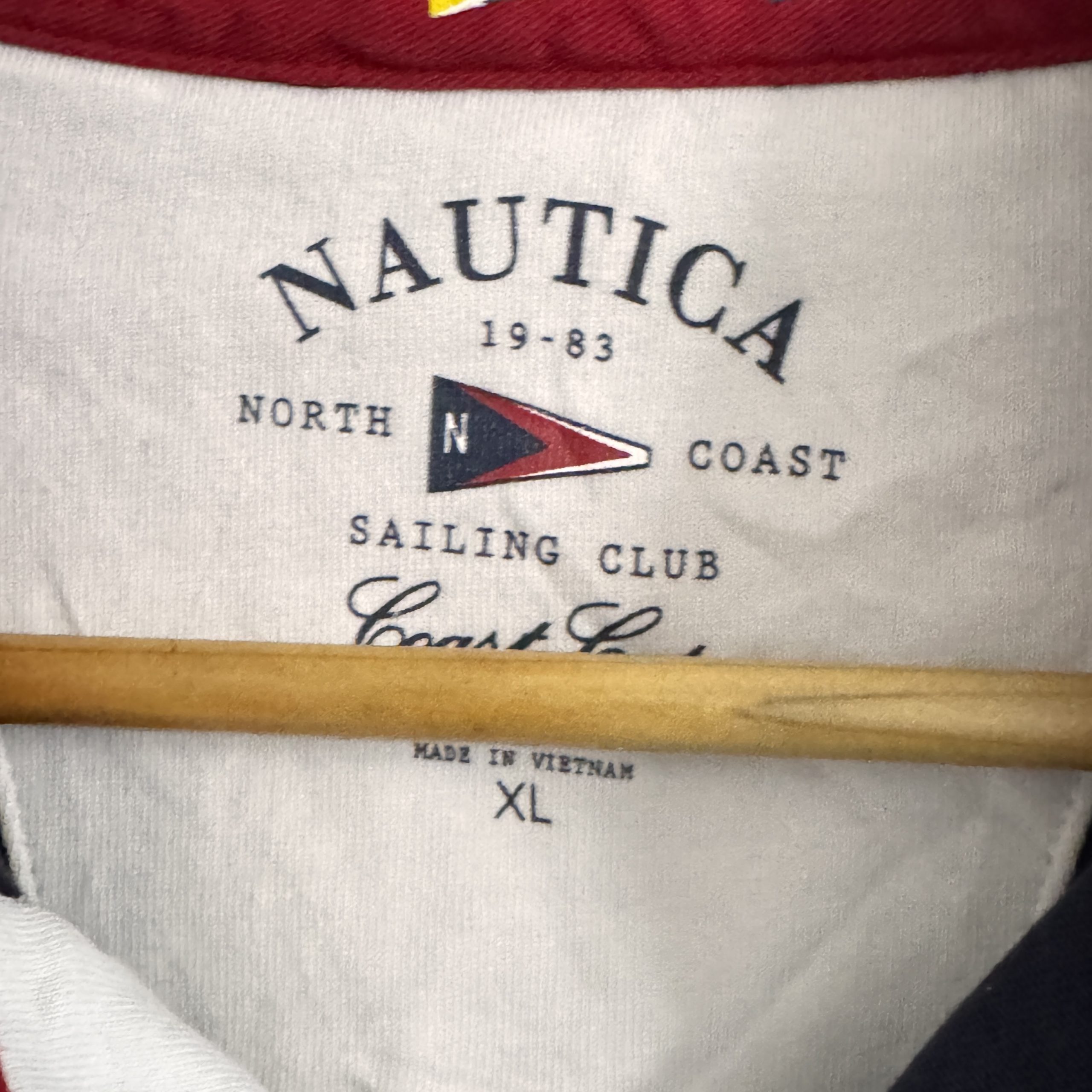 Nautica Navy, White & Yellow Polo Shirt XL Sailing Club Logo 2485 image 5