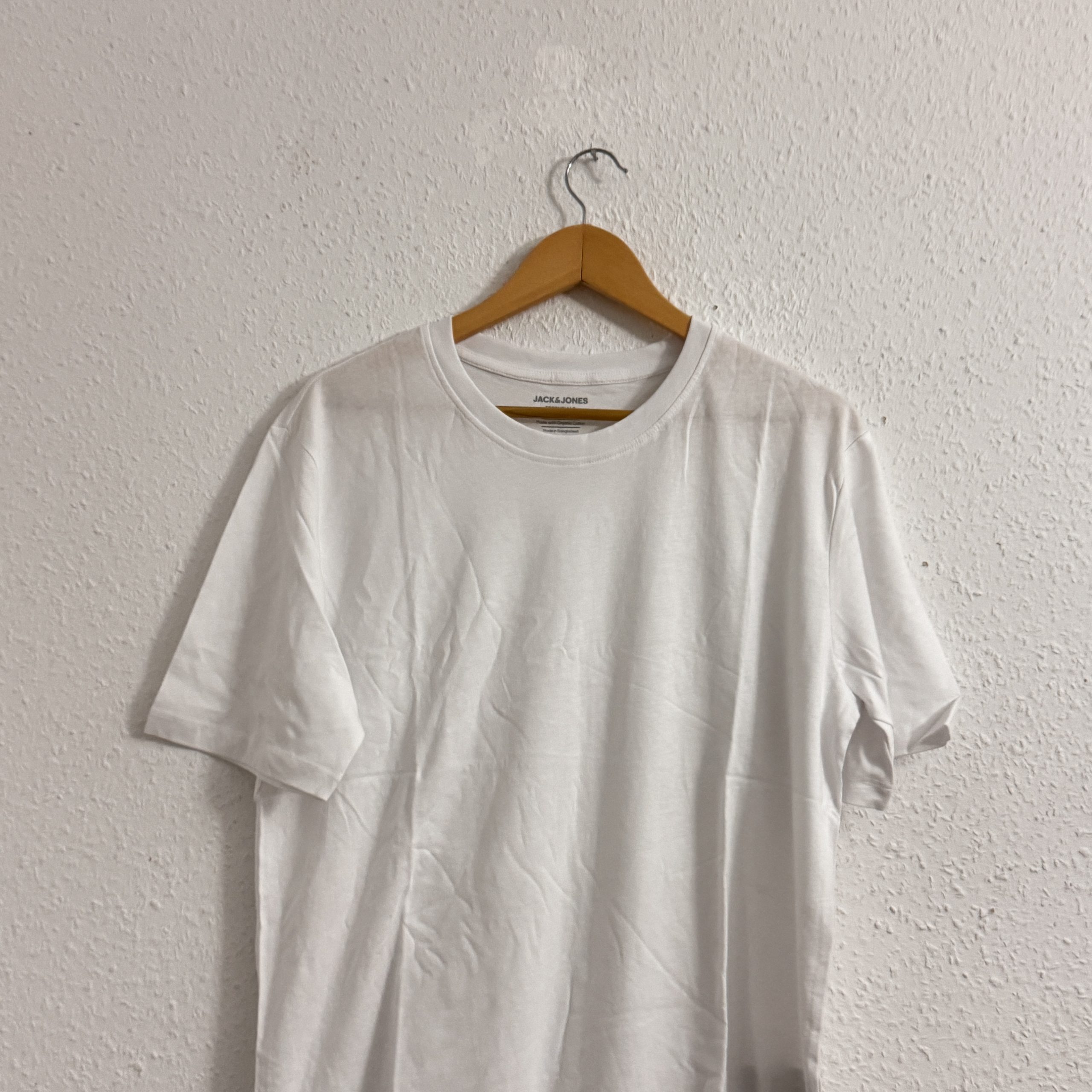 Jack & Jones White Curved Hem T-Shirt Medium Cotton L 2488 image 3