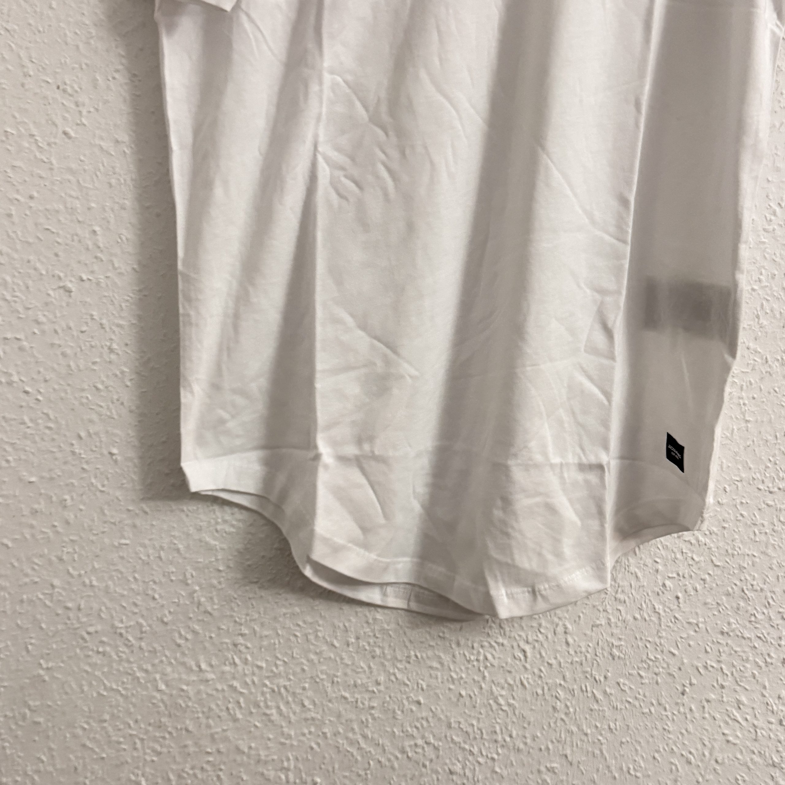 Jack & Jones White Curved Hem T-Shirt Medium Cotton L 2488 image 5