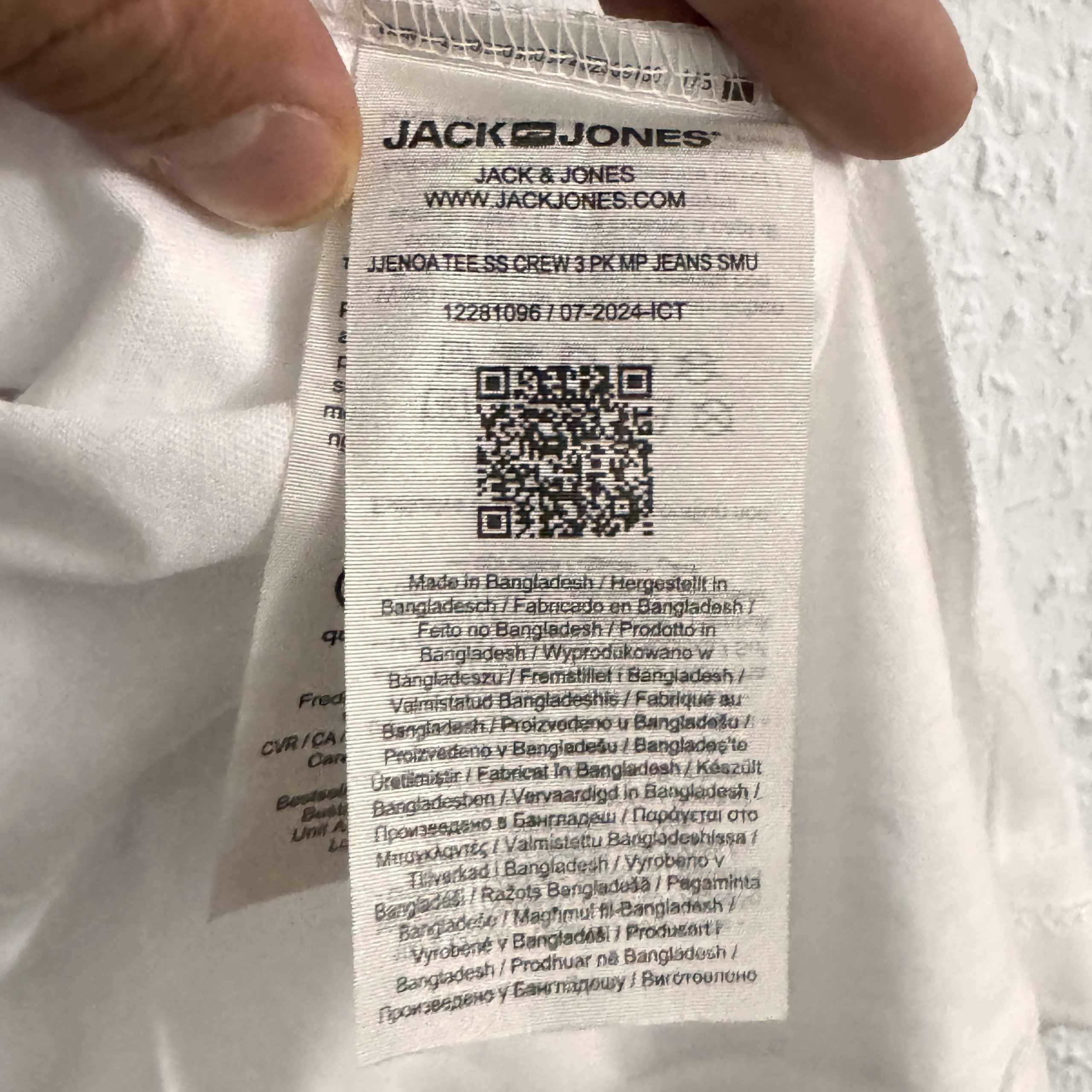 Jack & Jones White Curved Hem T-Shirt Medium Cotton L 2488 image 8