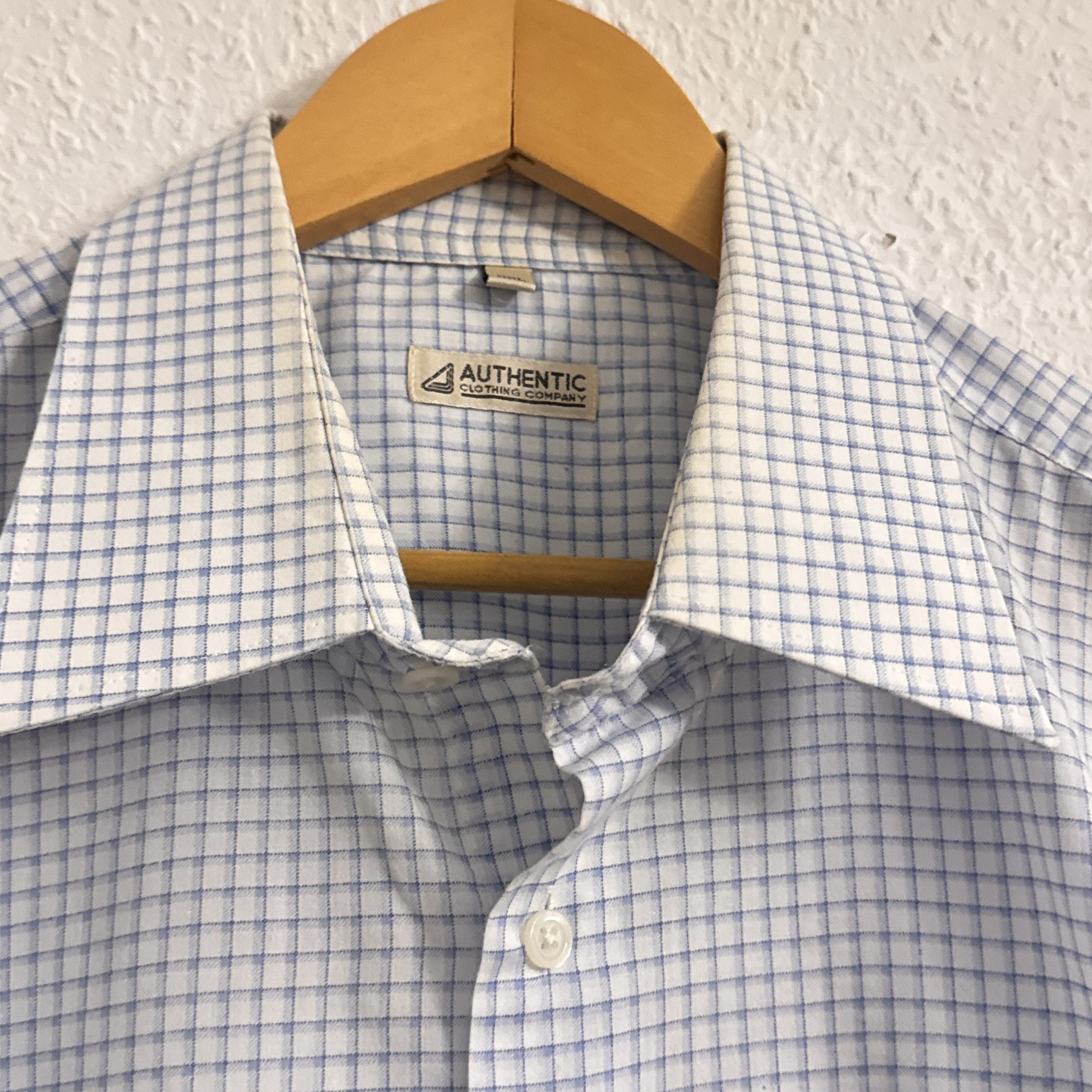 Authentic Blue & White Checked Shirt XXL Casual Cotton 2493 image 5