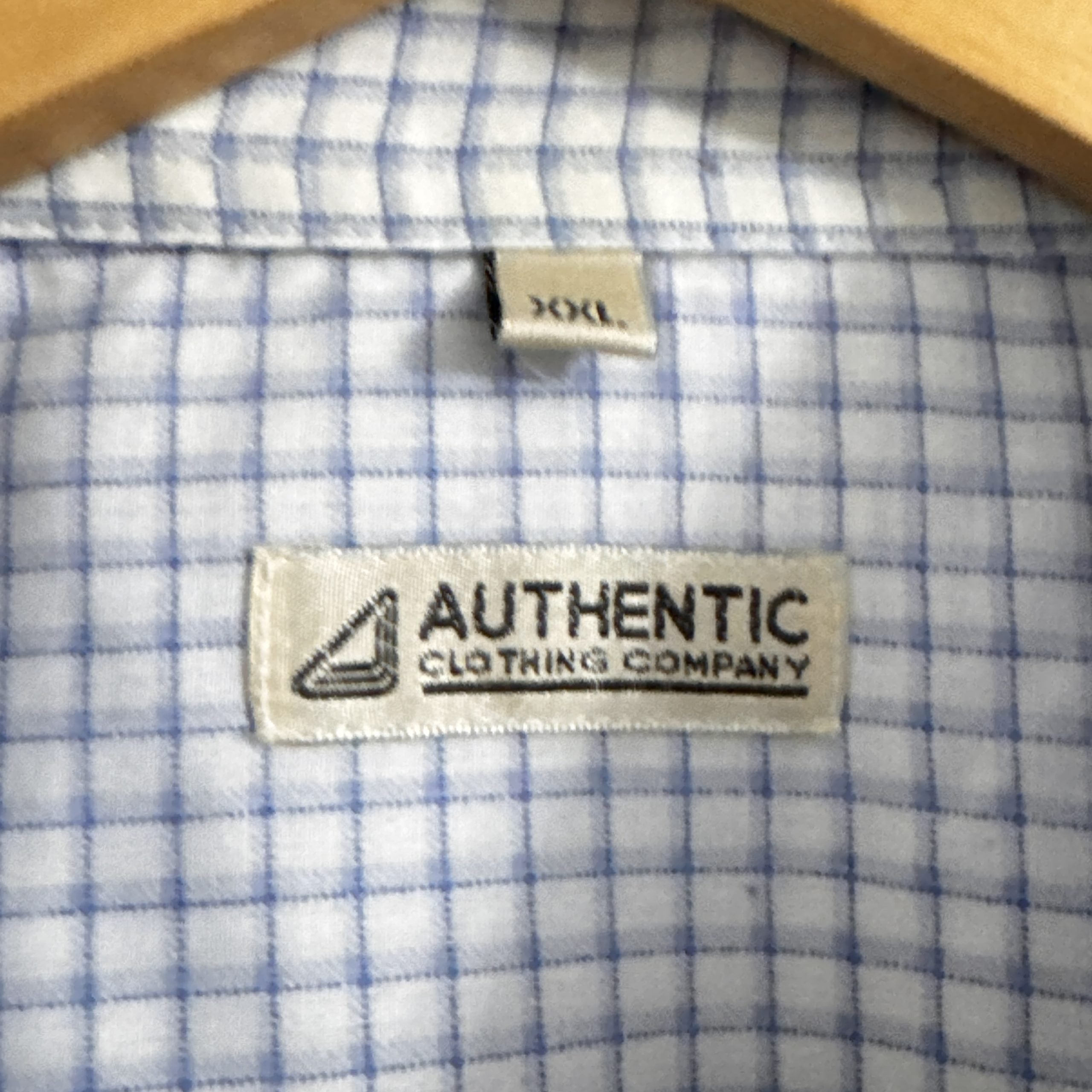 Authentic Blue & White Checked Shirt XXL Casual Cotton 2493 image 6