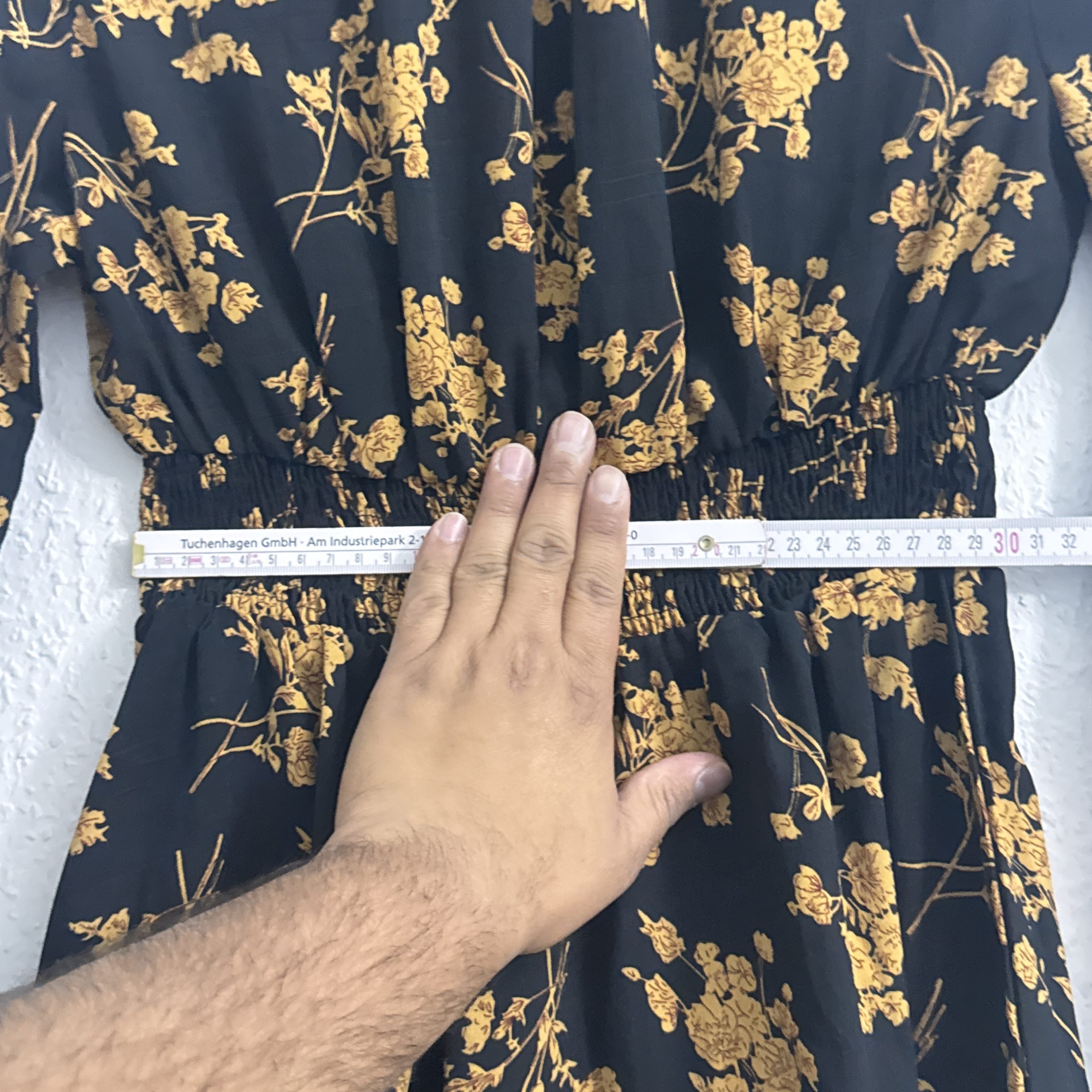 Black & Mustard floral long Sleeve Dress 2500 image 10