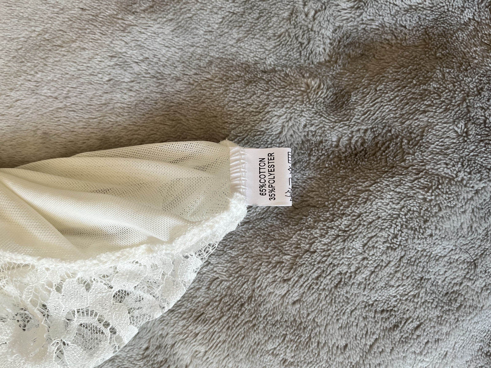 White Lace Bodysuit 65% Cotton & 35% Polyester Small Sheer Mesh image 4