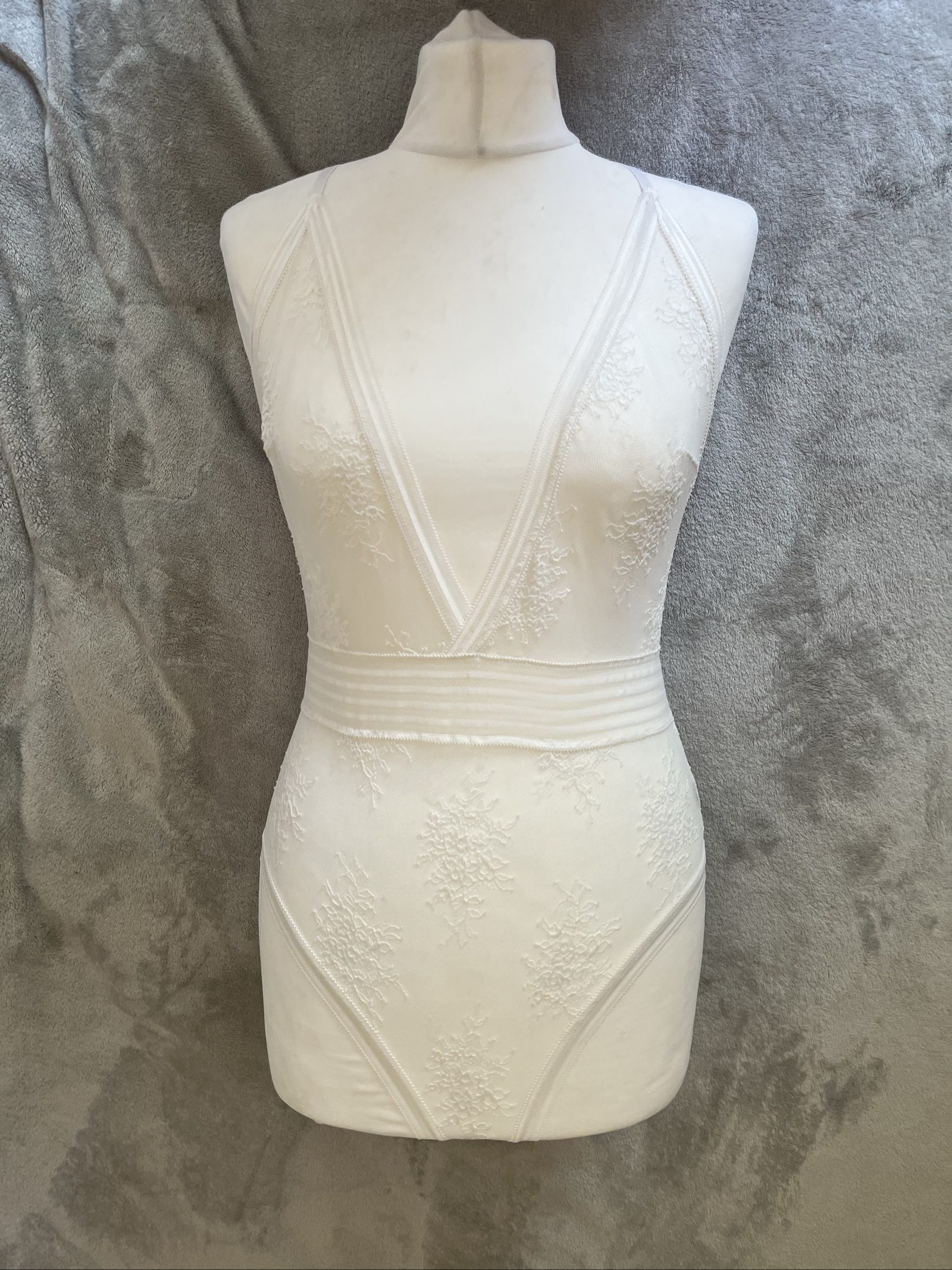 Janet Reger White Lace Appliqué Bodysuit UK 12