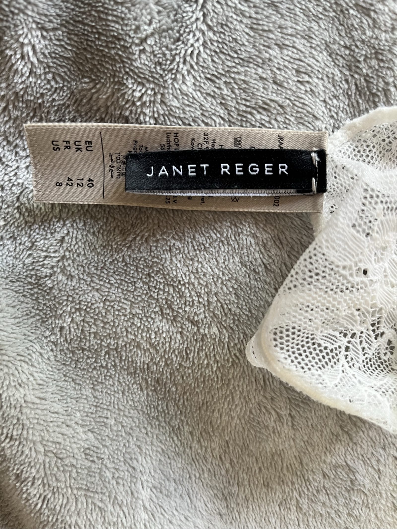 Janet Reger White Lace Appliqué Bodysuit UK 12 image 7