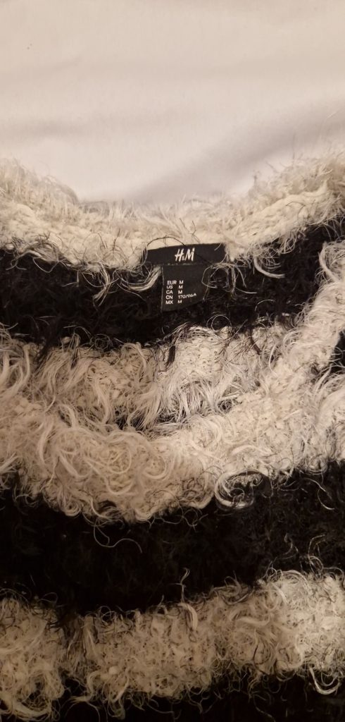 H&M Black & White Fuzzy Sweater Medium