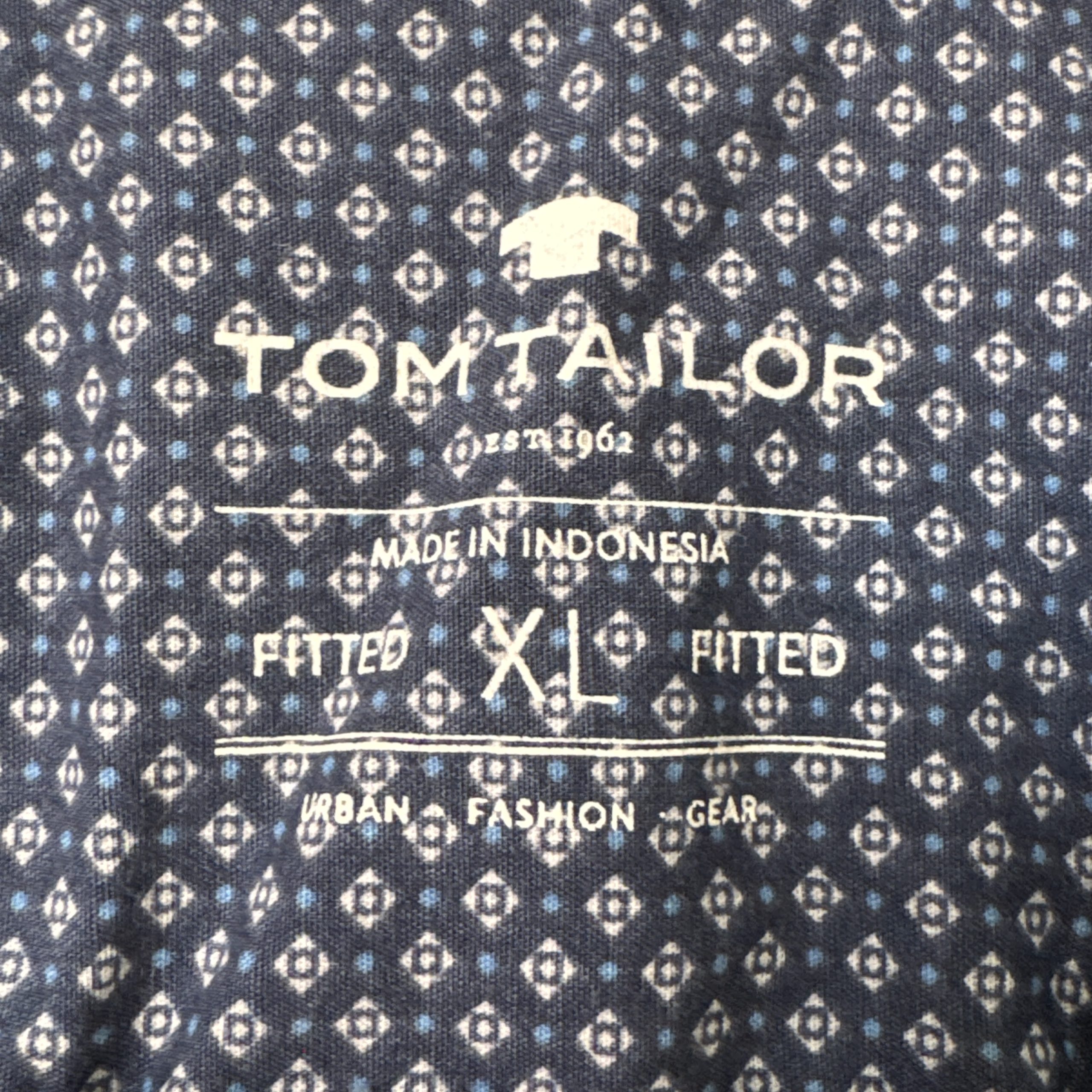 Tom Tailor Blue Checked Fitted Shirt XL Made in Indonesia 2523 image 5