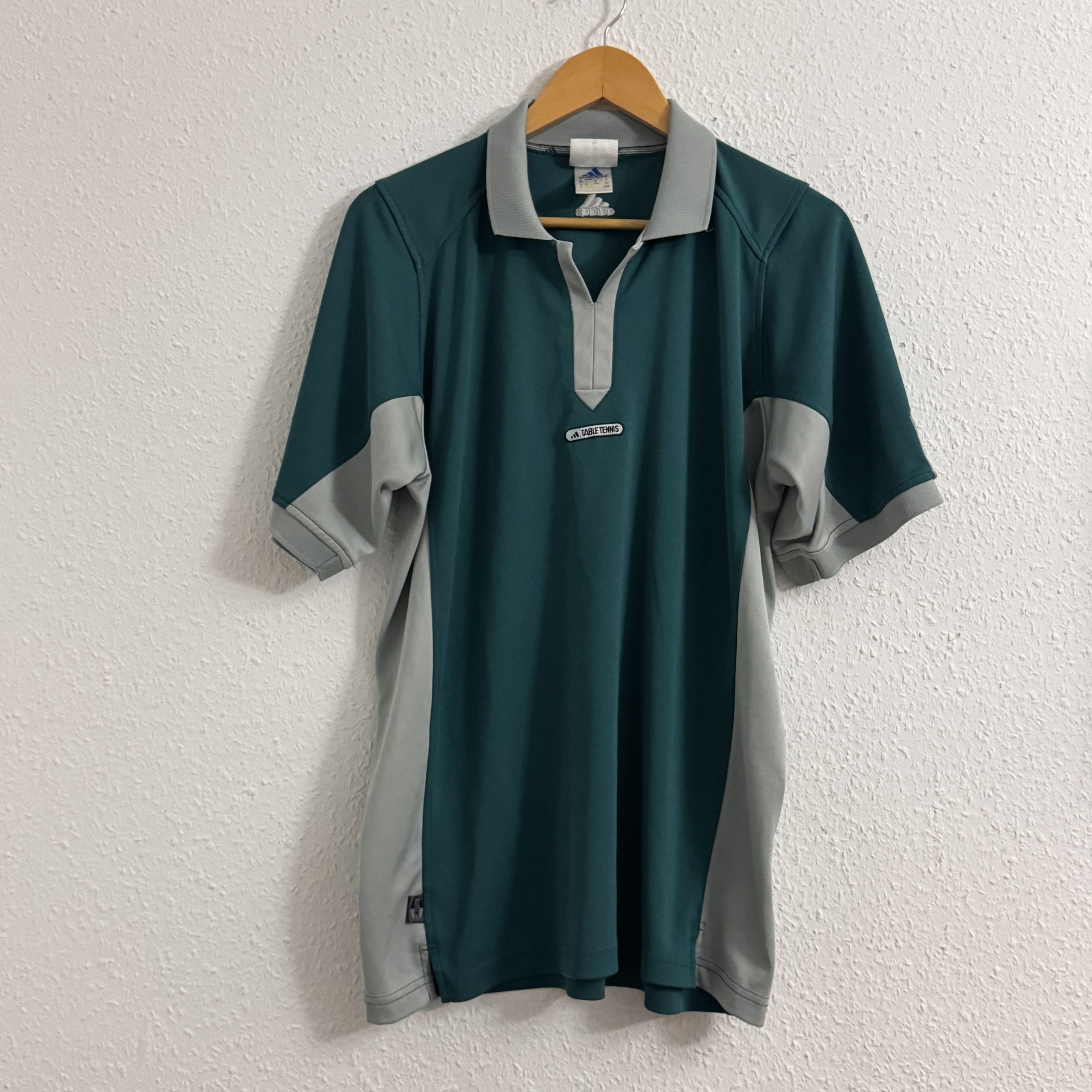 Adidas Green & Grey Table Tennis Polo Shirt Medium 2533