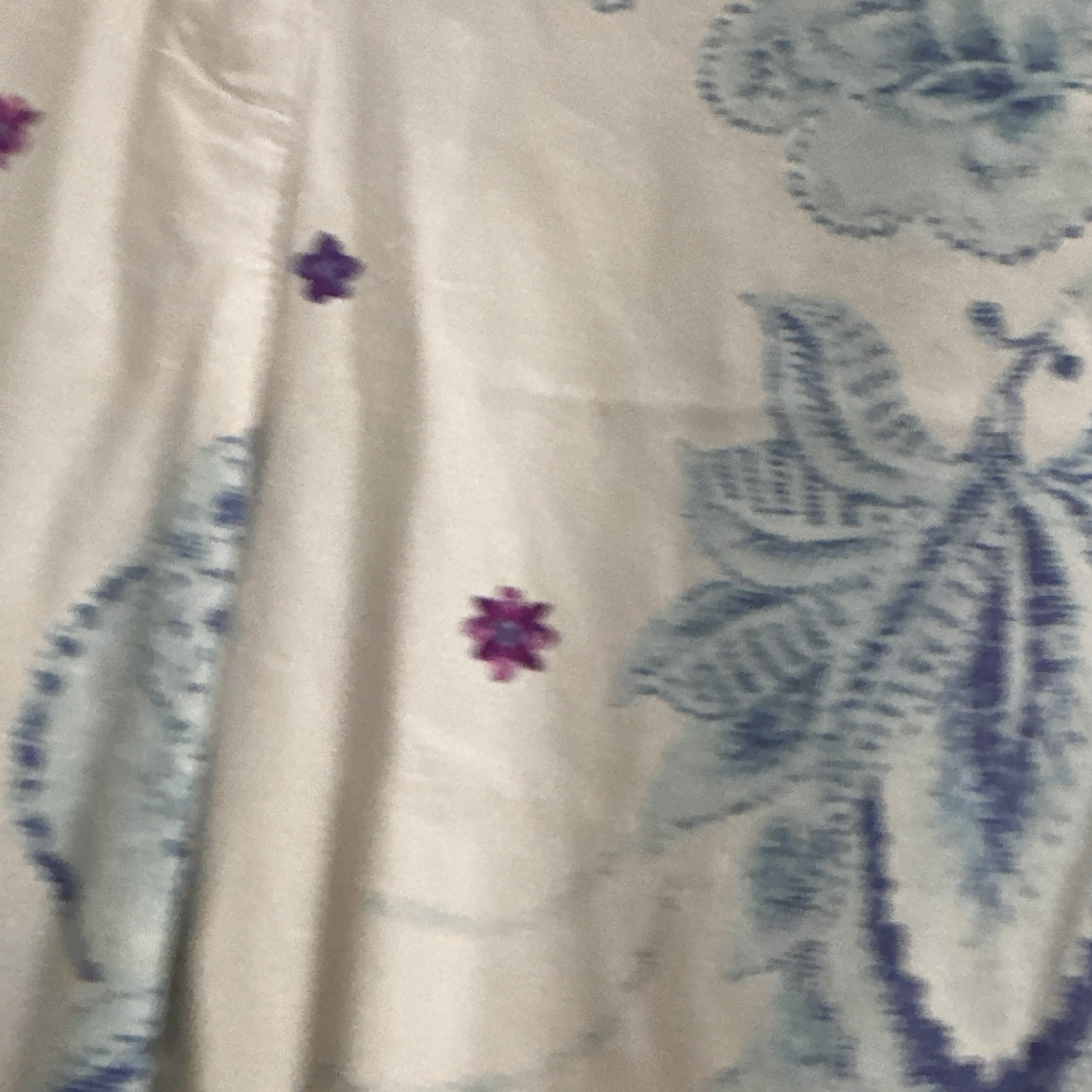 Etam White Blue Floral Print Straight Leg Trousers Size L 2535 image 7