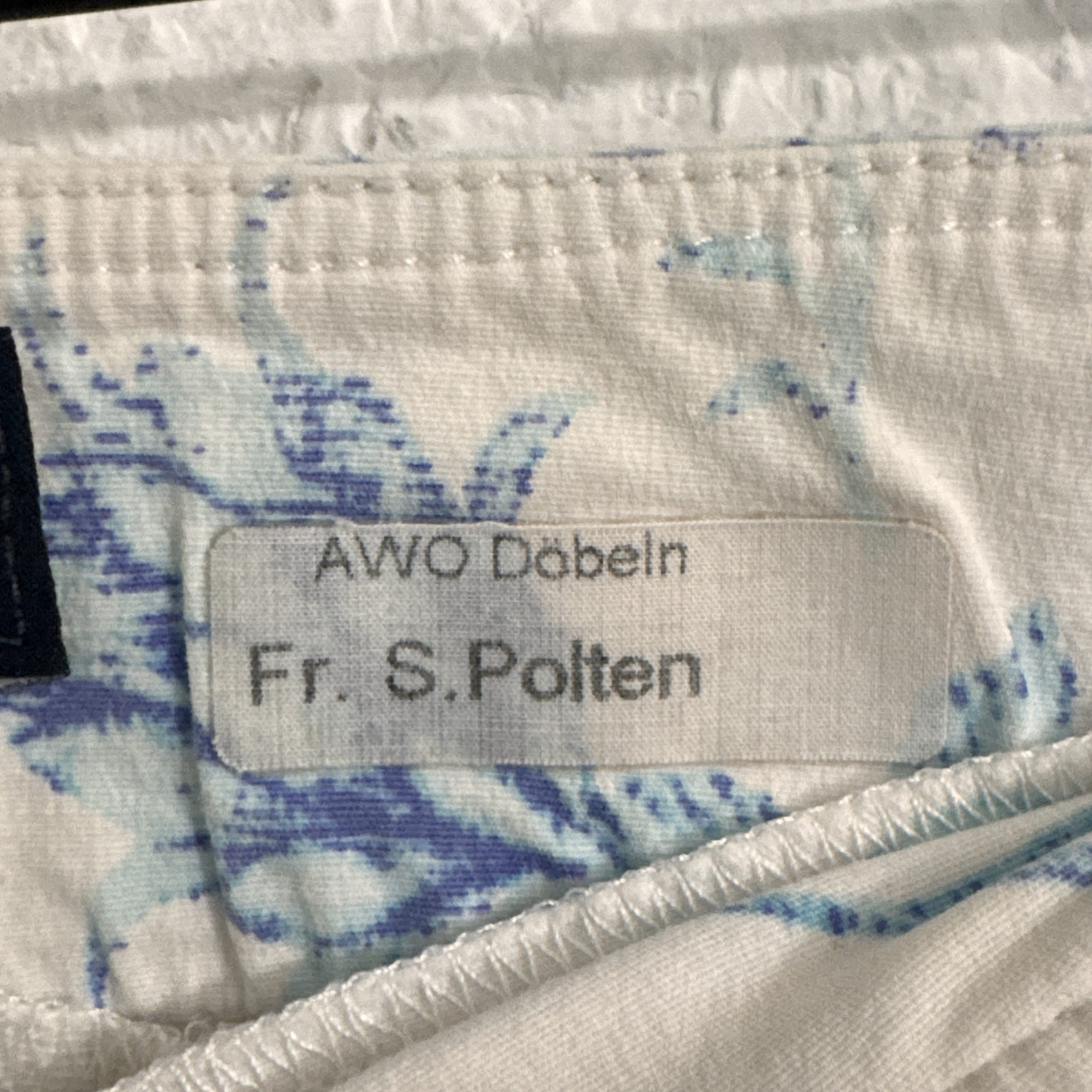 Etam White Blue Floral Print Straight Leg Trousers Size L 2535 image 9