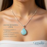 OPEL Drop Shape Pendant with Chain – Certified Natural Stone Pendant Necklace