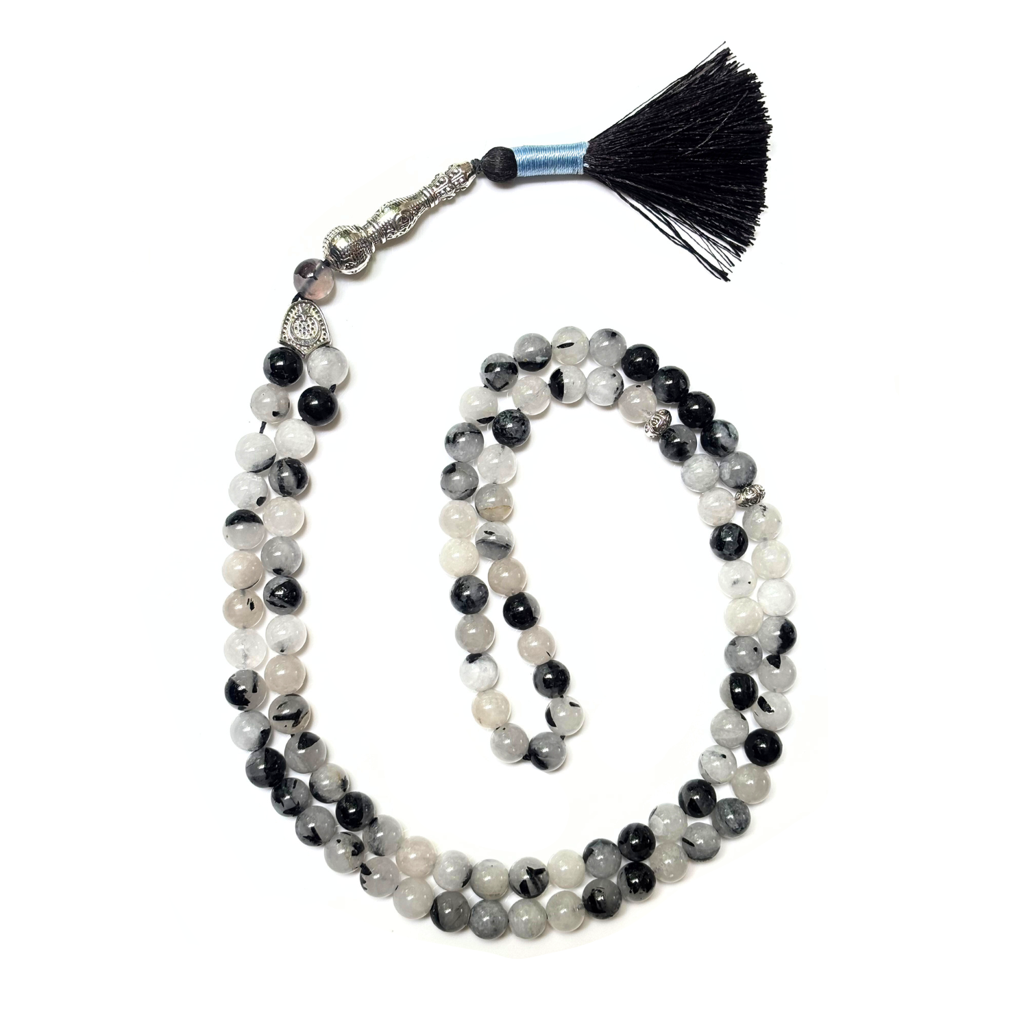 Black Rutile Tasbih 8MM 99+1 Beads – 100% Natural Certified Handmade Stone Tasbih