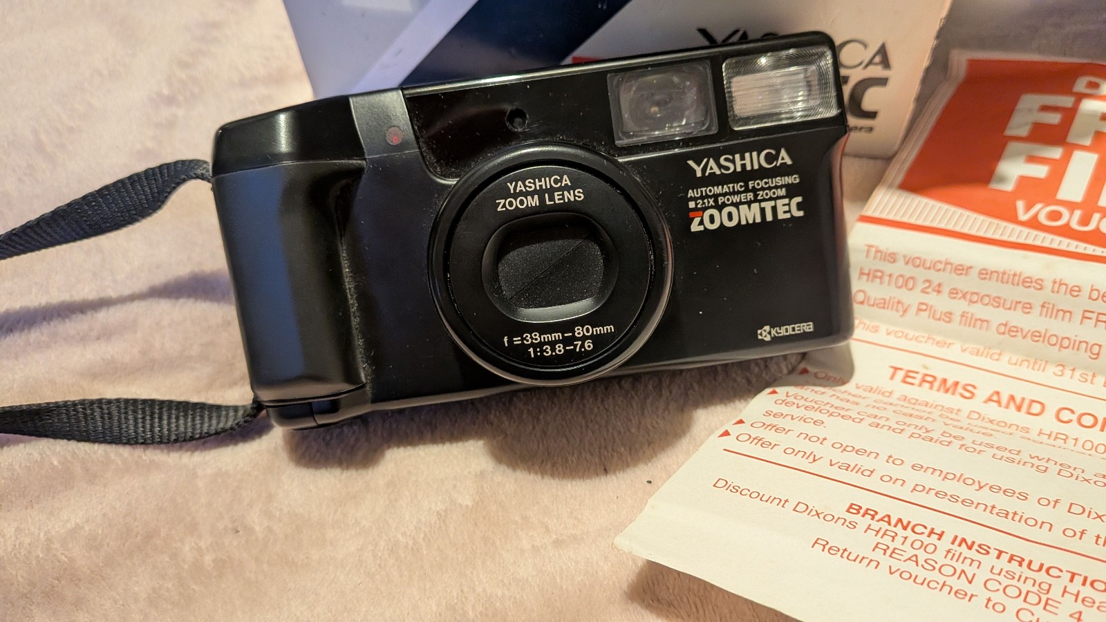 Yashica Black Zoomtec 35mm Film Camera with Zoom Lens
