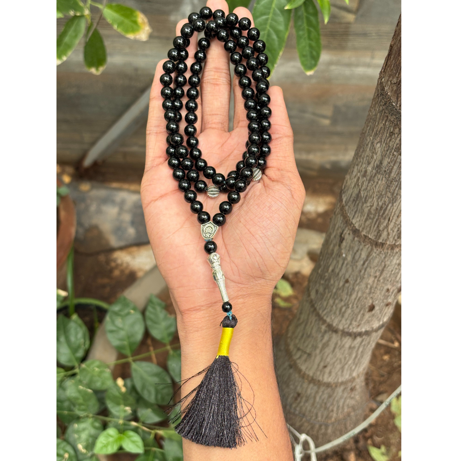 Black Tourmaline Tasbih 8MM 99+1 Beads – 100% Natural Certified Handmade Gemstone Prayer Beads image 2