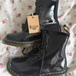 Dr Martens Schwarze Lackleder 1460 W Stiefel UK 4 EU 37