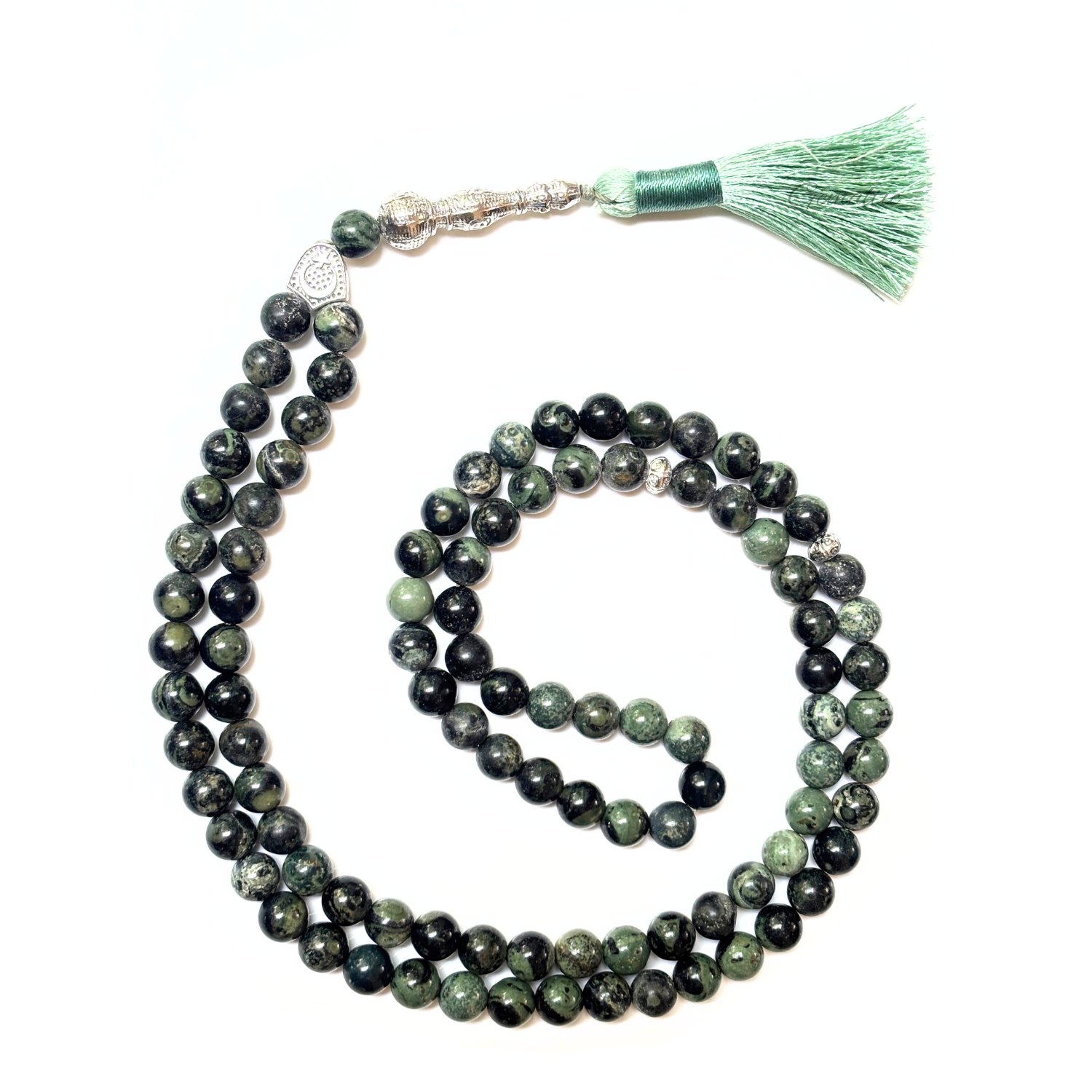 Kambaba Jasper Tasbih 8MM – 99+1 Beads | 100% Natural Certified Handmade Stone Tasbih