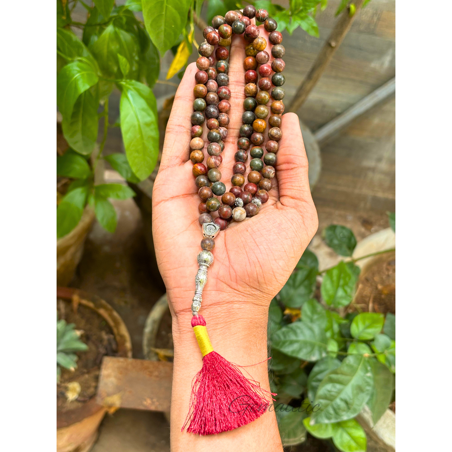Multi Picasso Jasper Tasbih 8MM – 99+1 Beads | 100% Natural Certified Handmade Stone Tasbih image 2