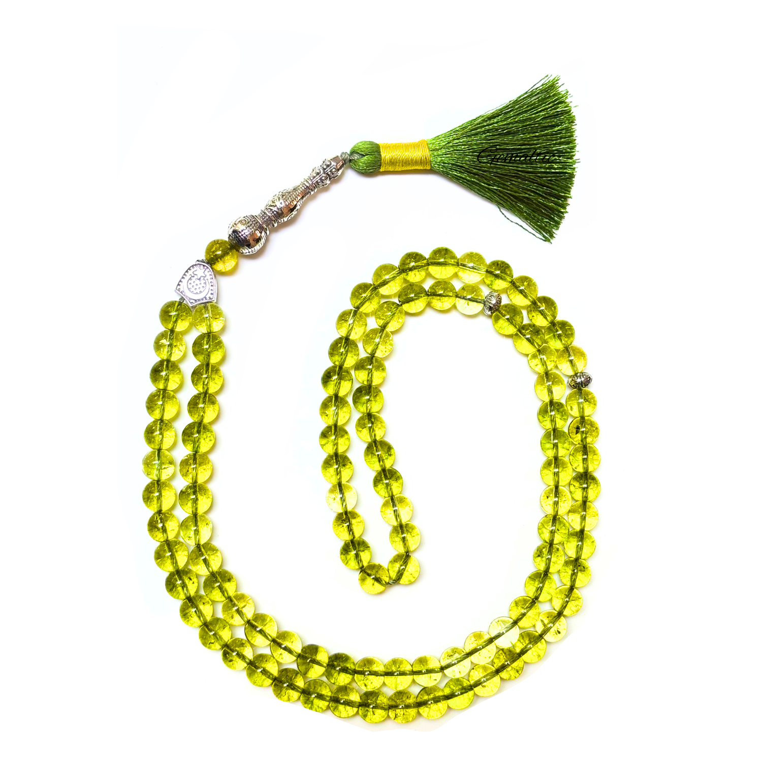 Peridot Tasbih 8MM – 99+1 Beads | 100% Natural Certified Handmade Stone Tasbih