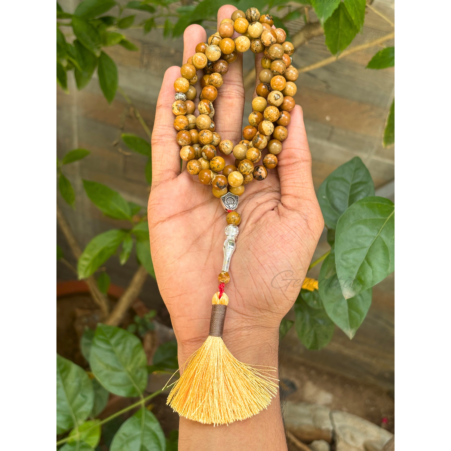 Picture Jasper Tasbih 8MM – 99+1 Beads | 100% Natural Certified Handmade Stone Tasbih image 2