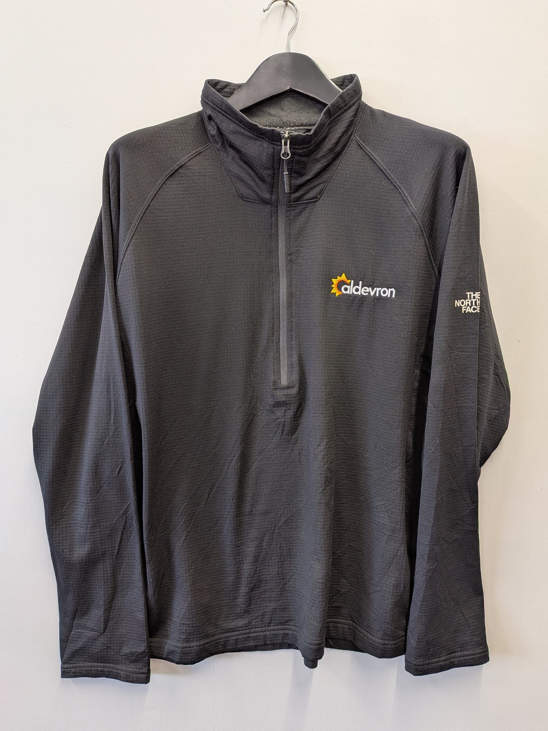 The North Face Black Mens Half Zip Fleece Top Size L Aldevron Logo image 2