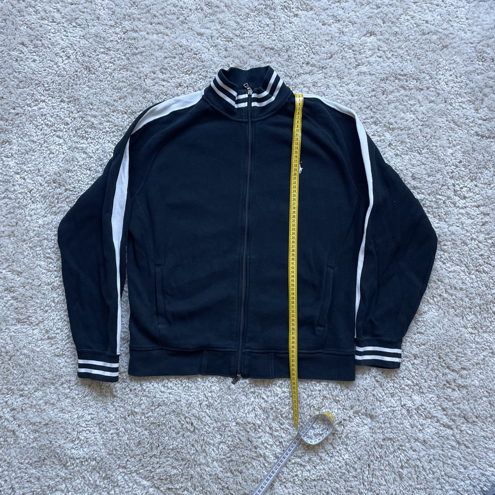 Polo Ralph Lauren Black & White Track Jacket Large Cotton