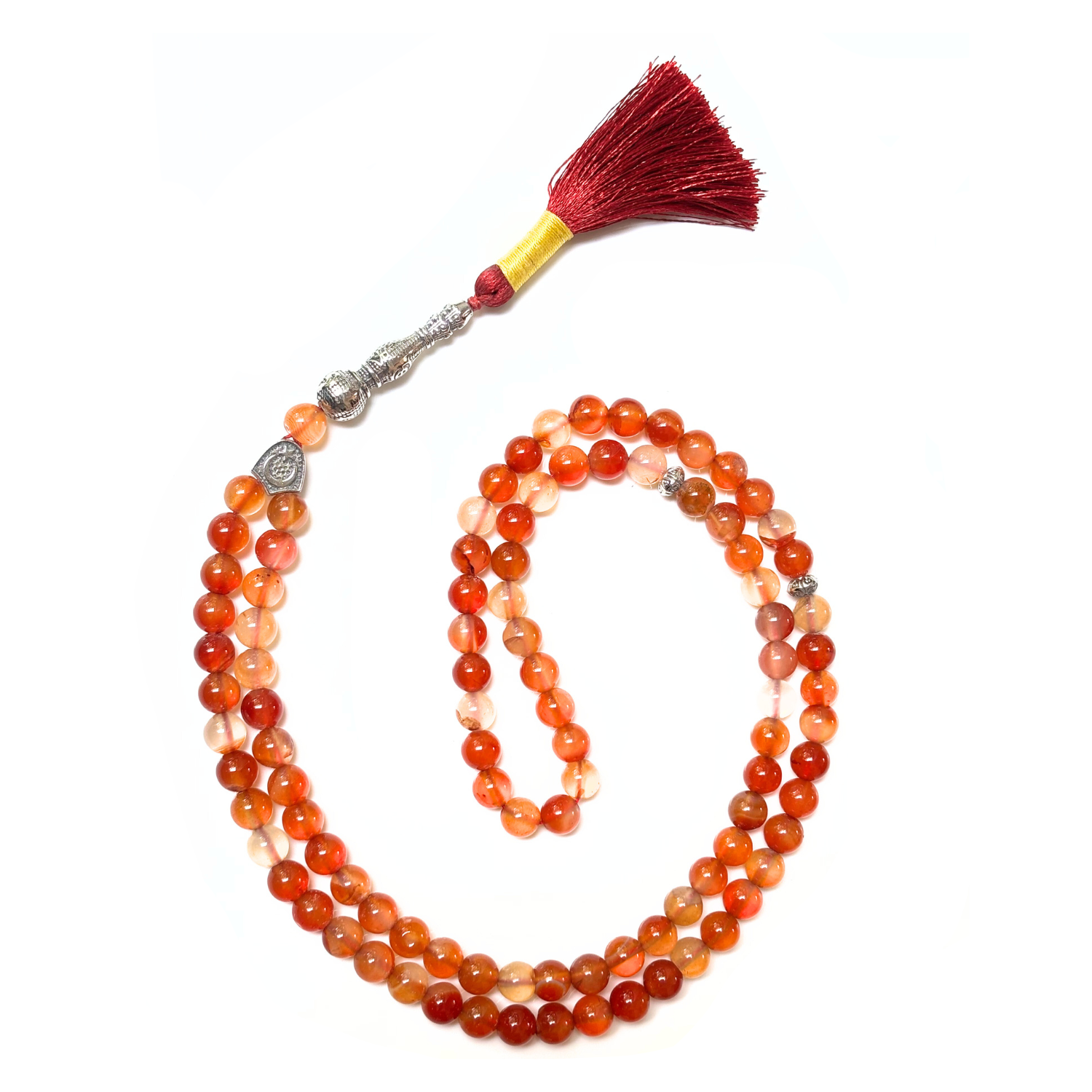 Red Carnelian Tasbih 8MM – 99+1 Beads | 100% Natural Certified Handmade Stone Tasbih