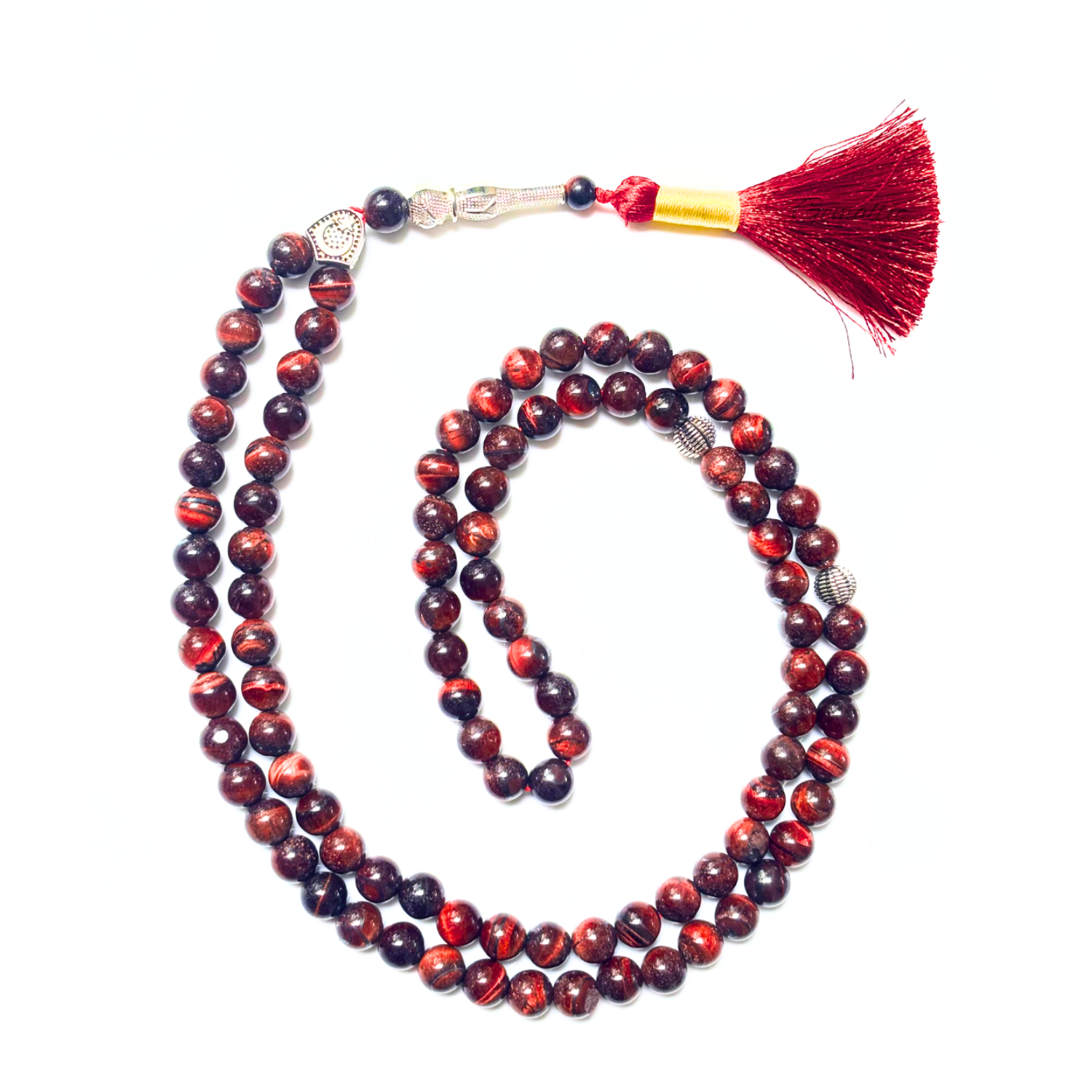 Red Tiger Eye Tasbih 8MM – 99+1 Beads | 100% Natural Certified Handmade Stone Tasbih