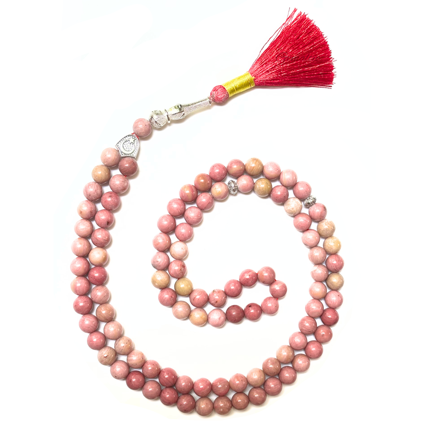 Rhodochrosite Tasbih 8MM – 99+1 Beads | 100% Natural Certified Handmade Stone Tasbih