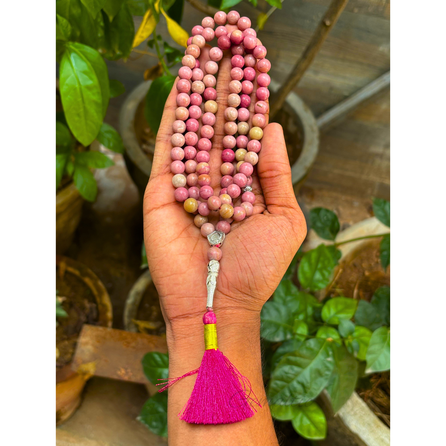 Rhodochrosite Tasbih 8MM – 99+1 Beads | 100% Natural Certified Handmade Stone Tasbih image 2