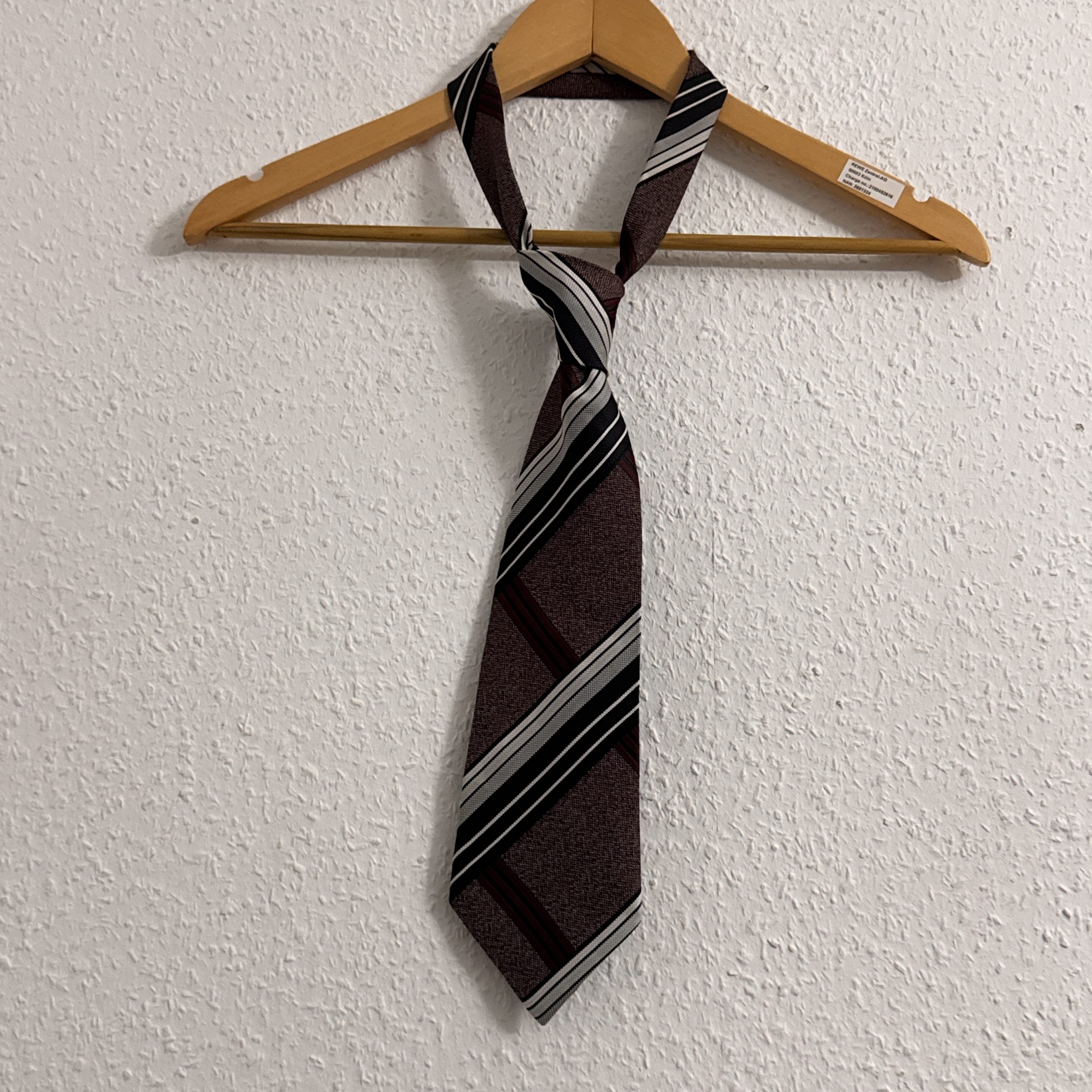 Brown & Black Striped Men's Neck Tie Classic Design 2548