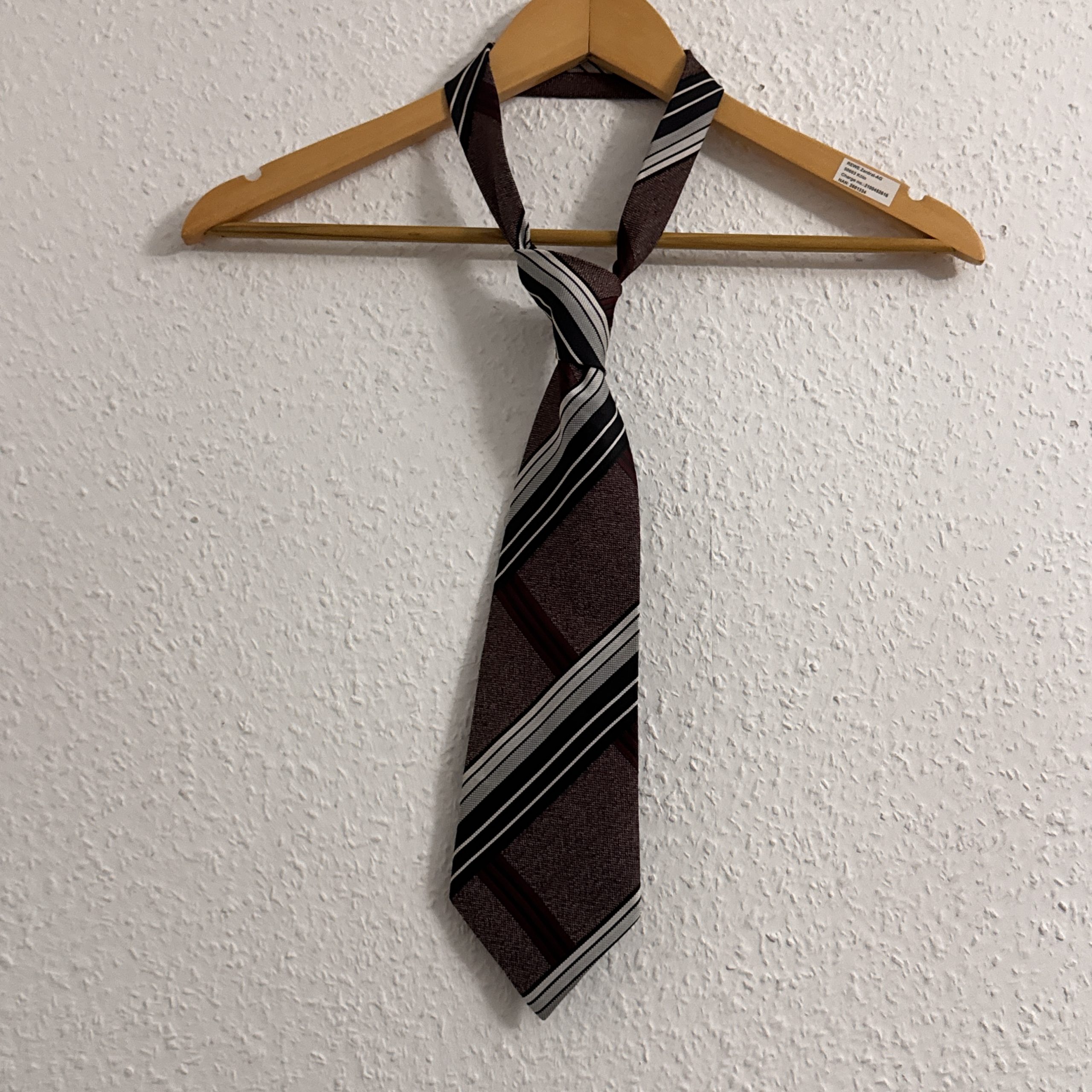 Brown & Black Striped Men's Neck Tie Classic Design 2548 image 2