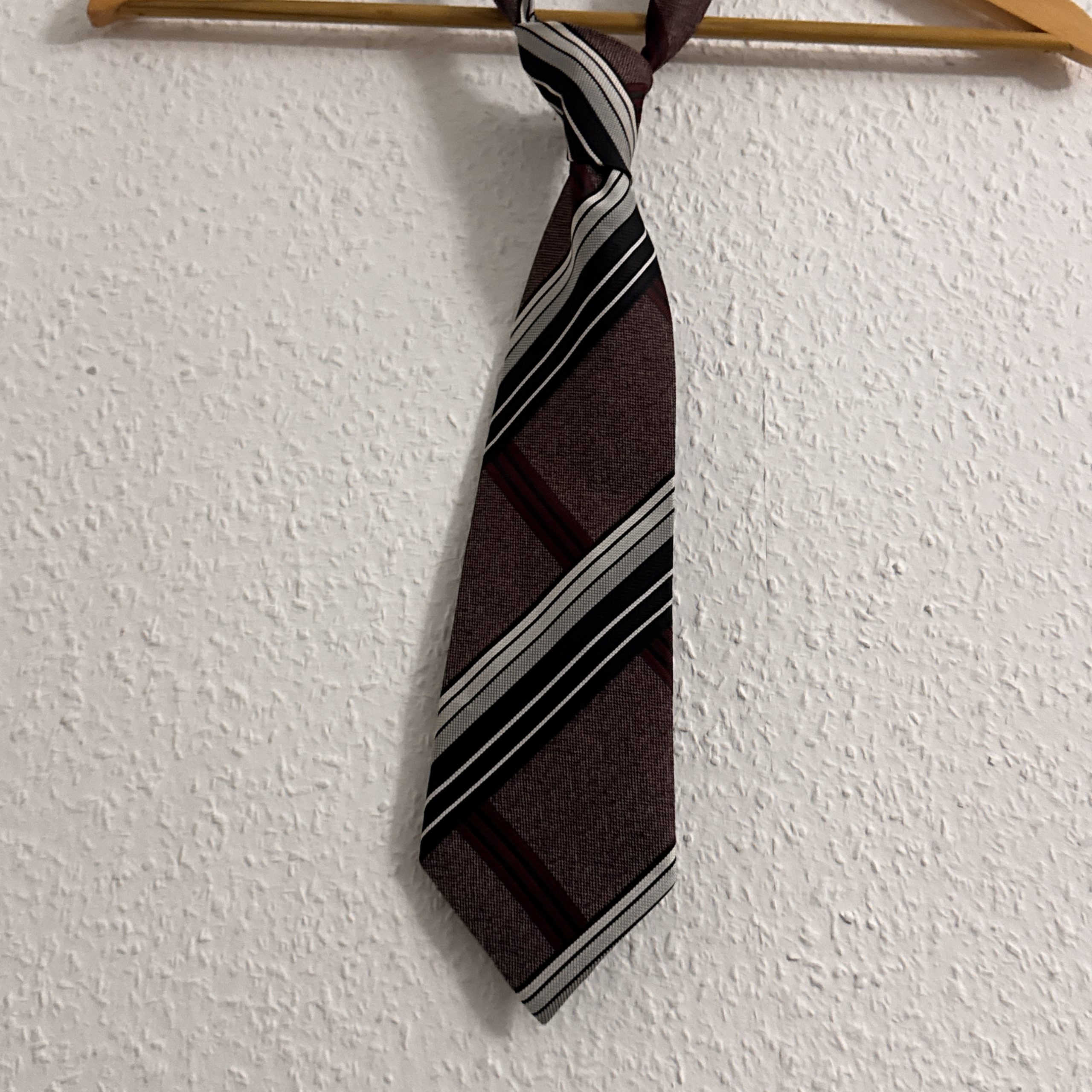 Brown & Black Striped Men's Neck Tie Classic Design 2548 image 3