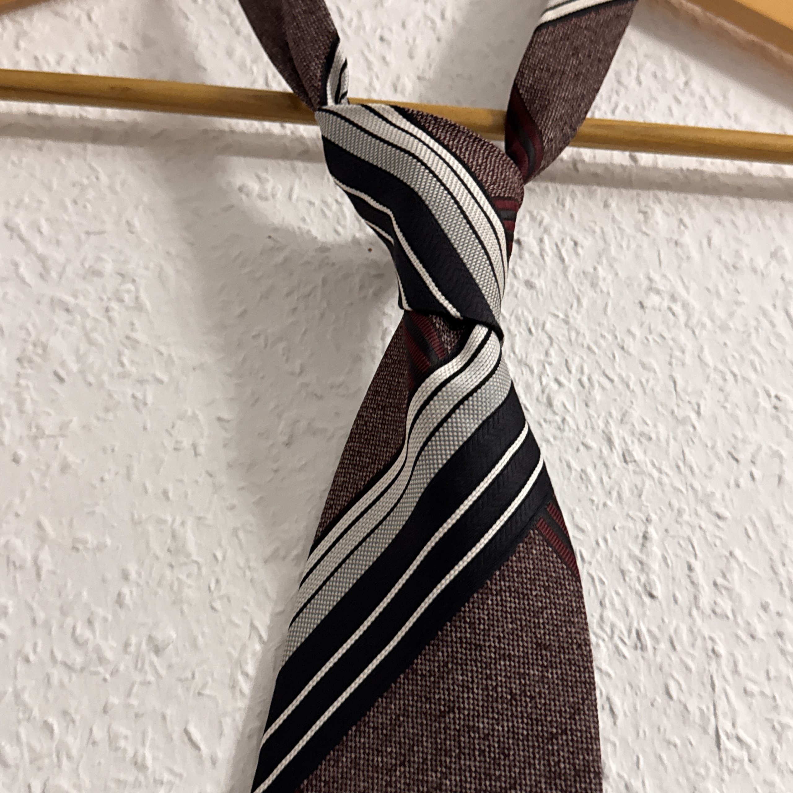 Brown & Black Striped Men's Neck Tie Classic Design 2548 image 4